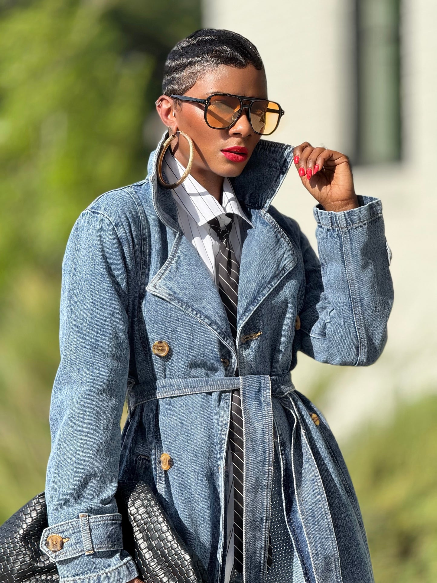 The Runway Double-Breast Denim Trench (Available in XL)