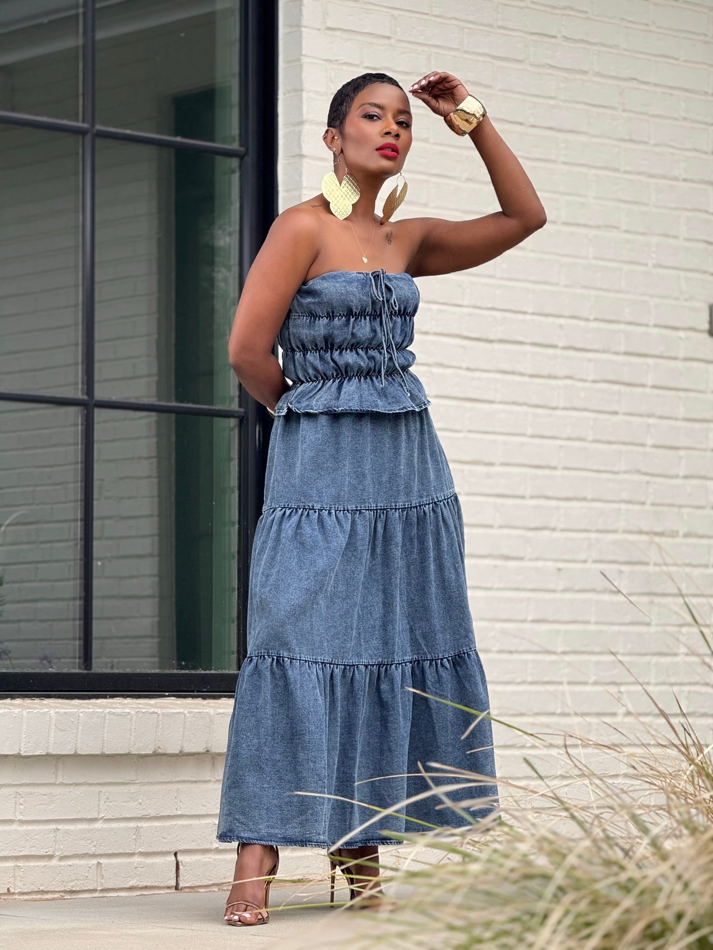 Denim Isella Two-Piece Set (Available in 3X)