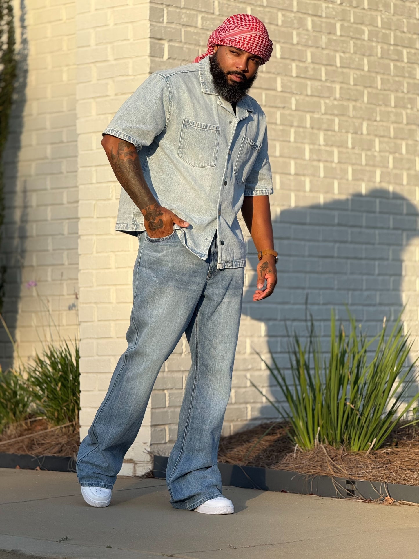 JH Carlo Denim Top (Available in XXXL)