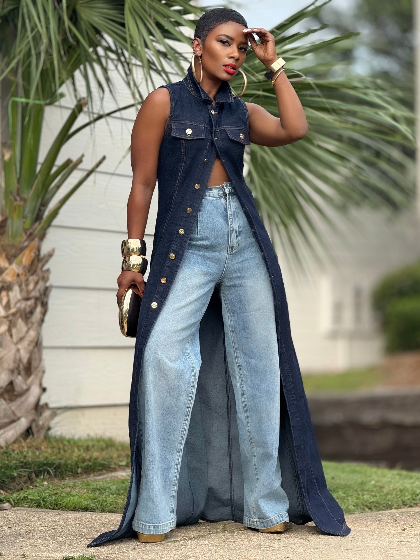 YAS EDIT Krishna Denim Vest Dress (Available in XL)