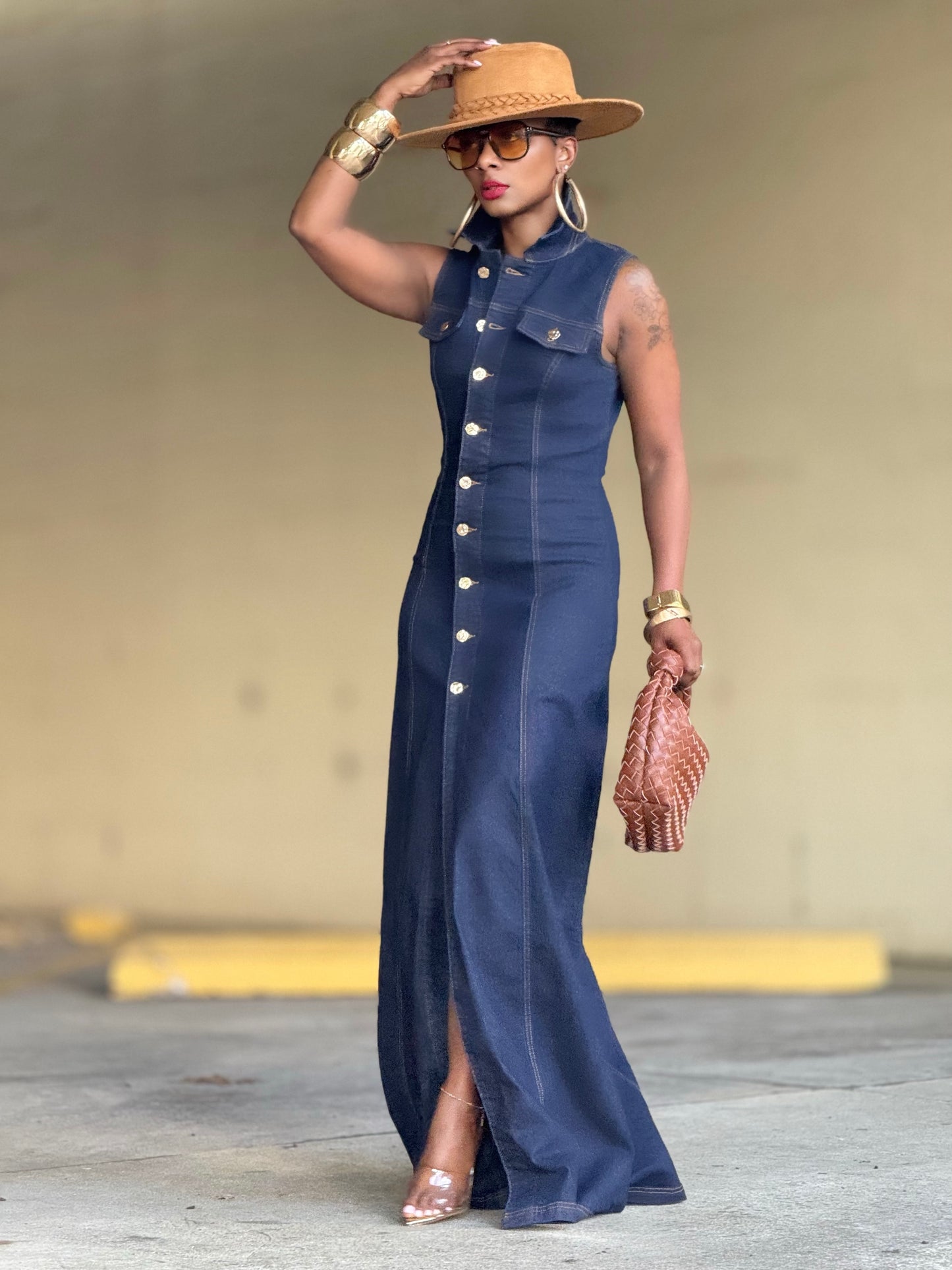 YAS EDIT Krishna Denim Vest Dress (Available in XL)