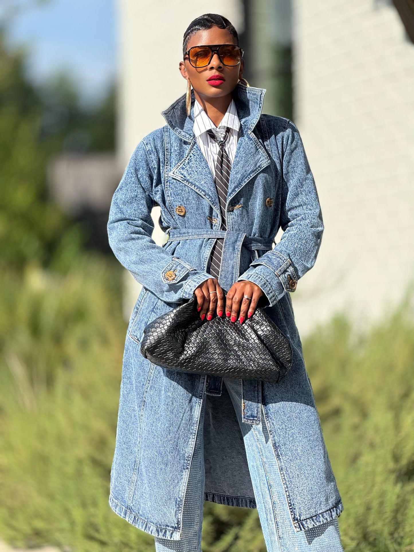 The Runway Double-Breast Denim Trench (Available in XL)