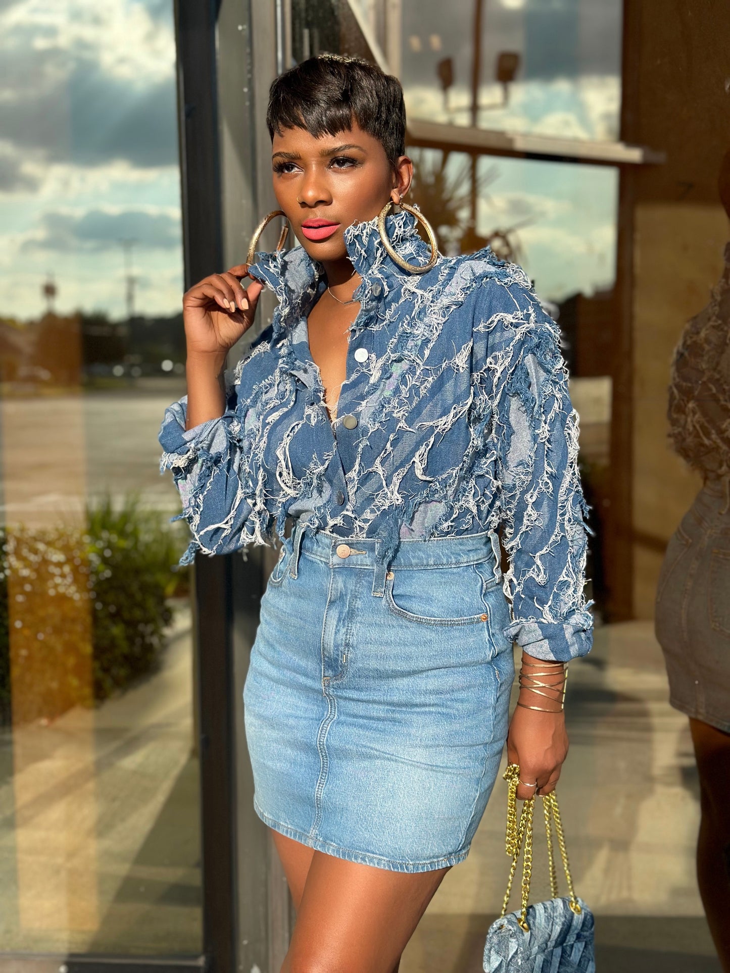 Distressed Denim Shirt