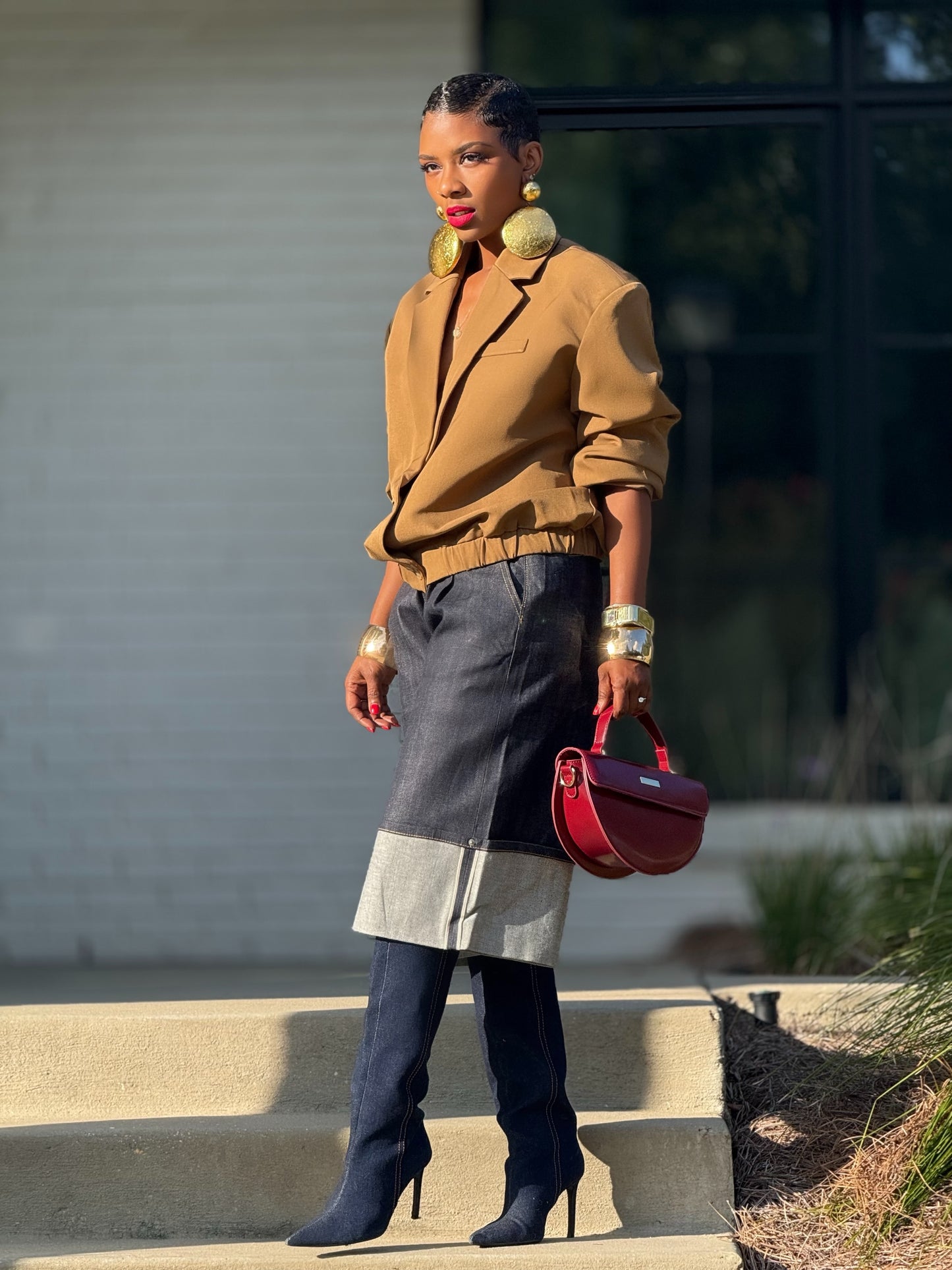 Highbury Latte Blazer (Available in 3X)