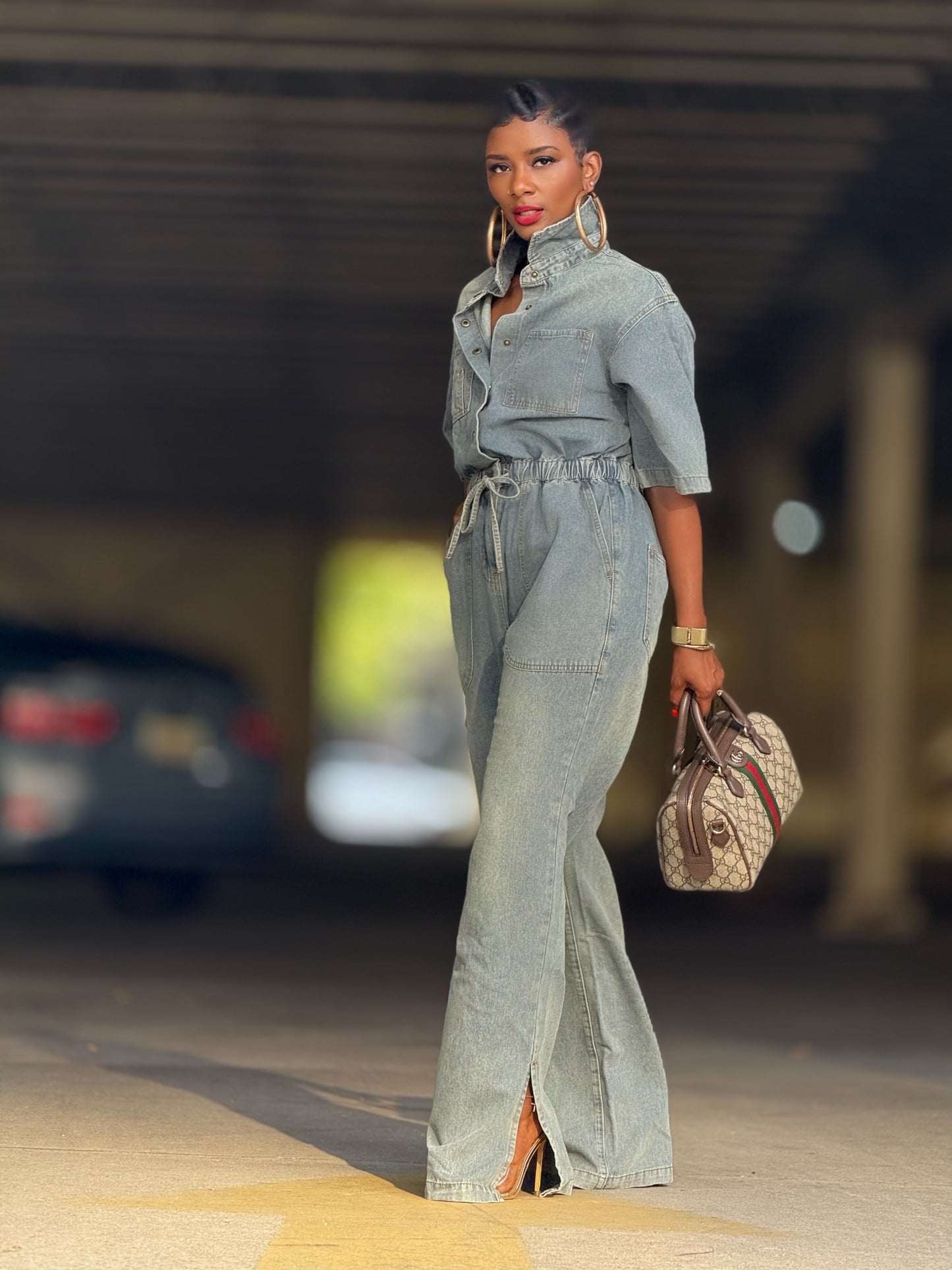 Denim NYFW Jumpsuit (Available in 3X)