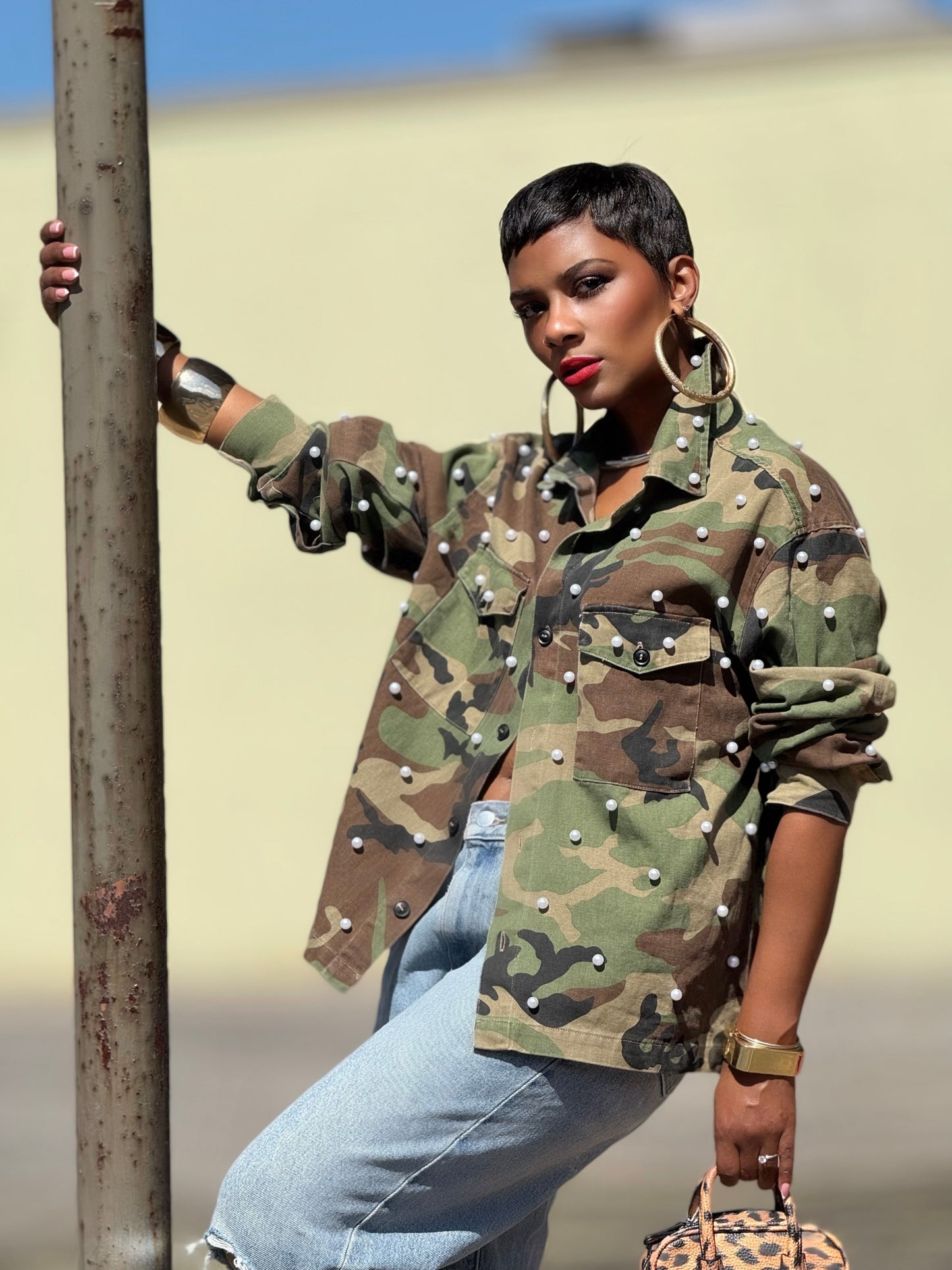 B|W Hampstead Embellished Utility Shirt (Available in 2XL)