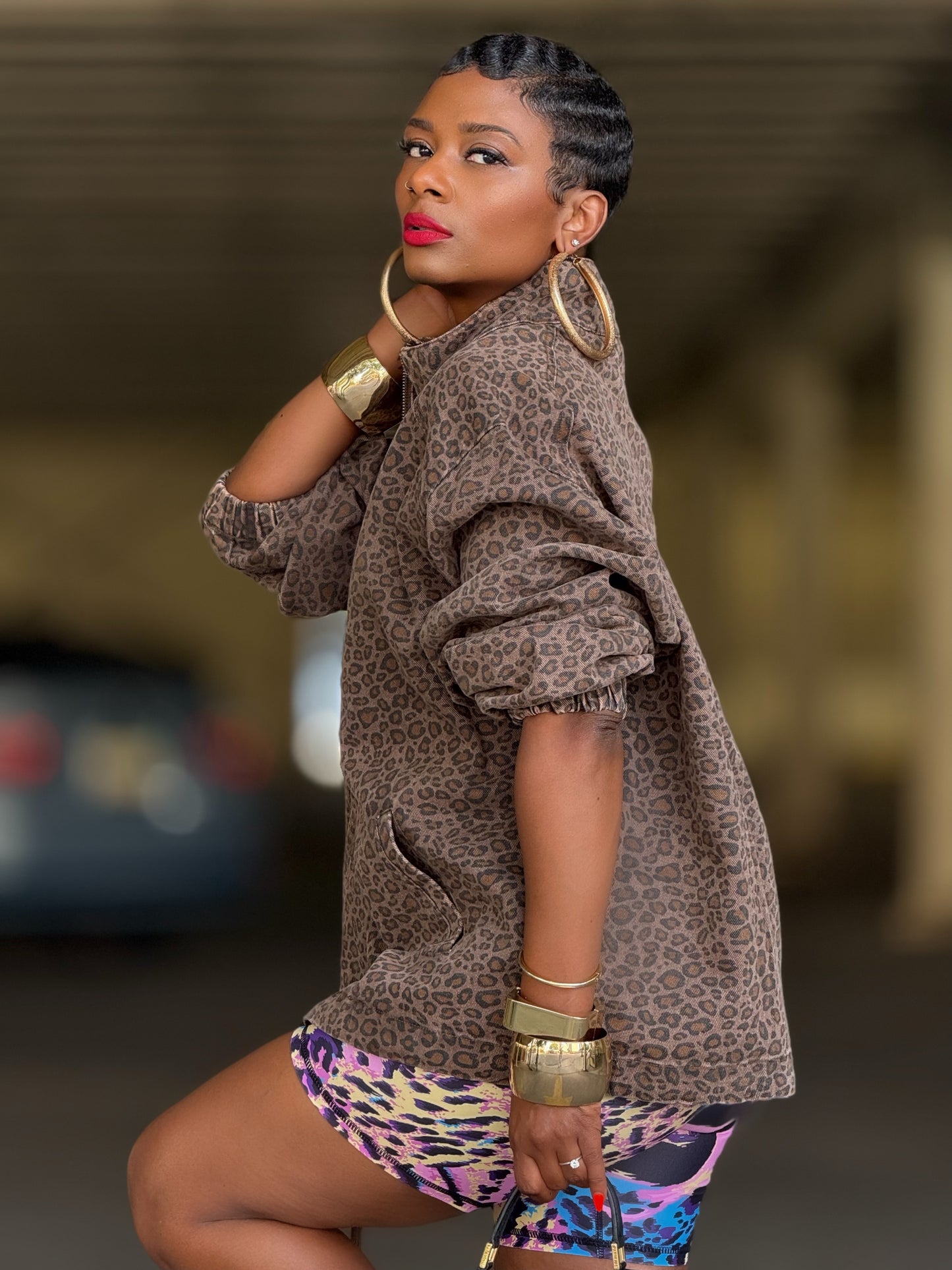 Runway Leopard Denim Pullover (Available in 3X)