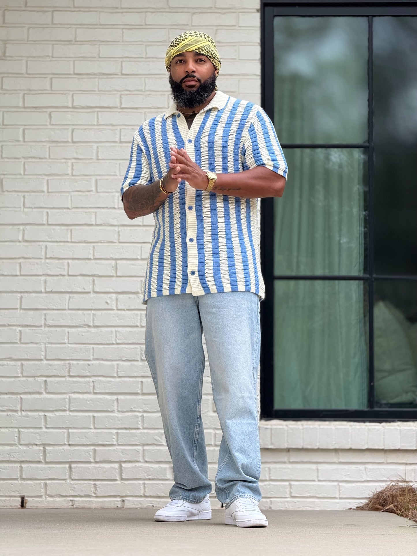 JH Men Barry Blue Knit Top