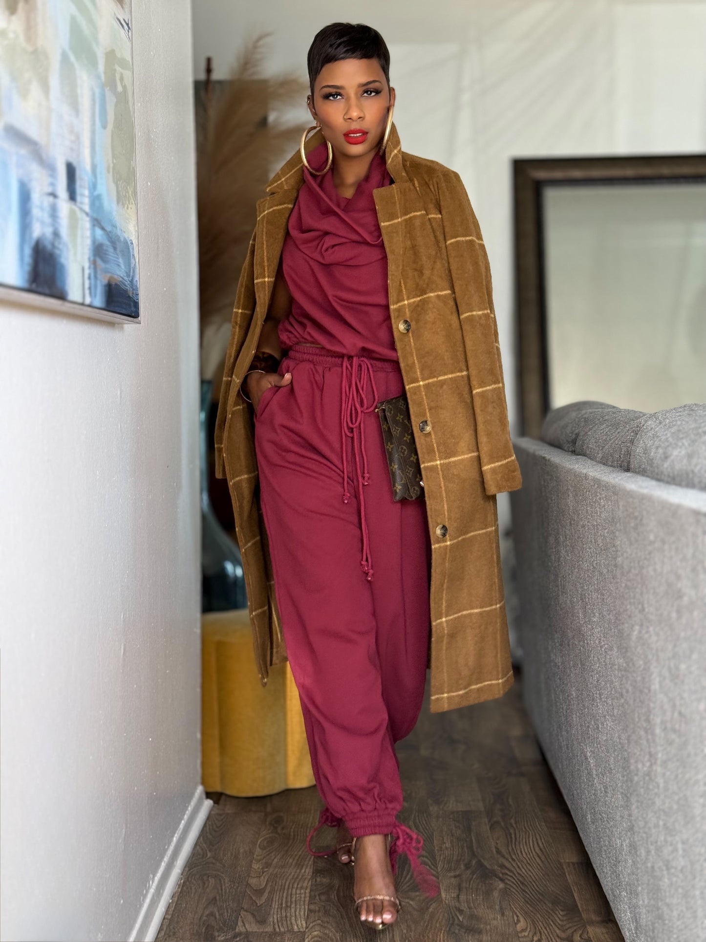 Gilded Grid Coat (Available in 3X)