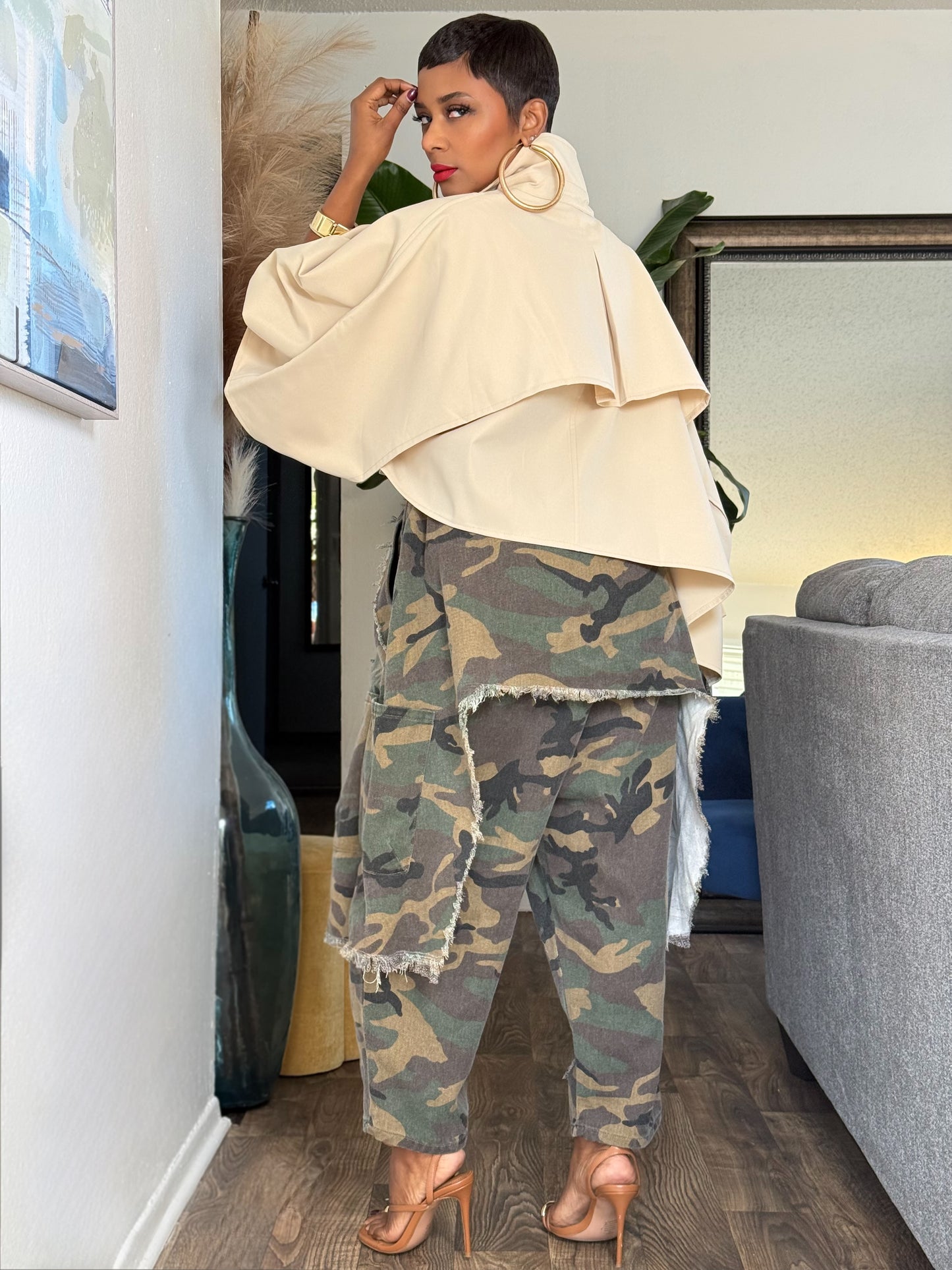 Soho Camo Denim Harem (Available in XXL)