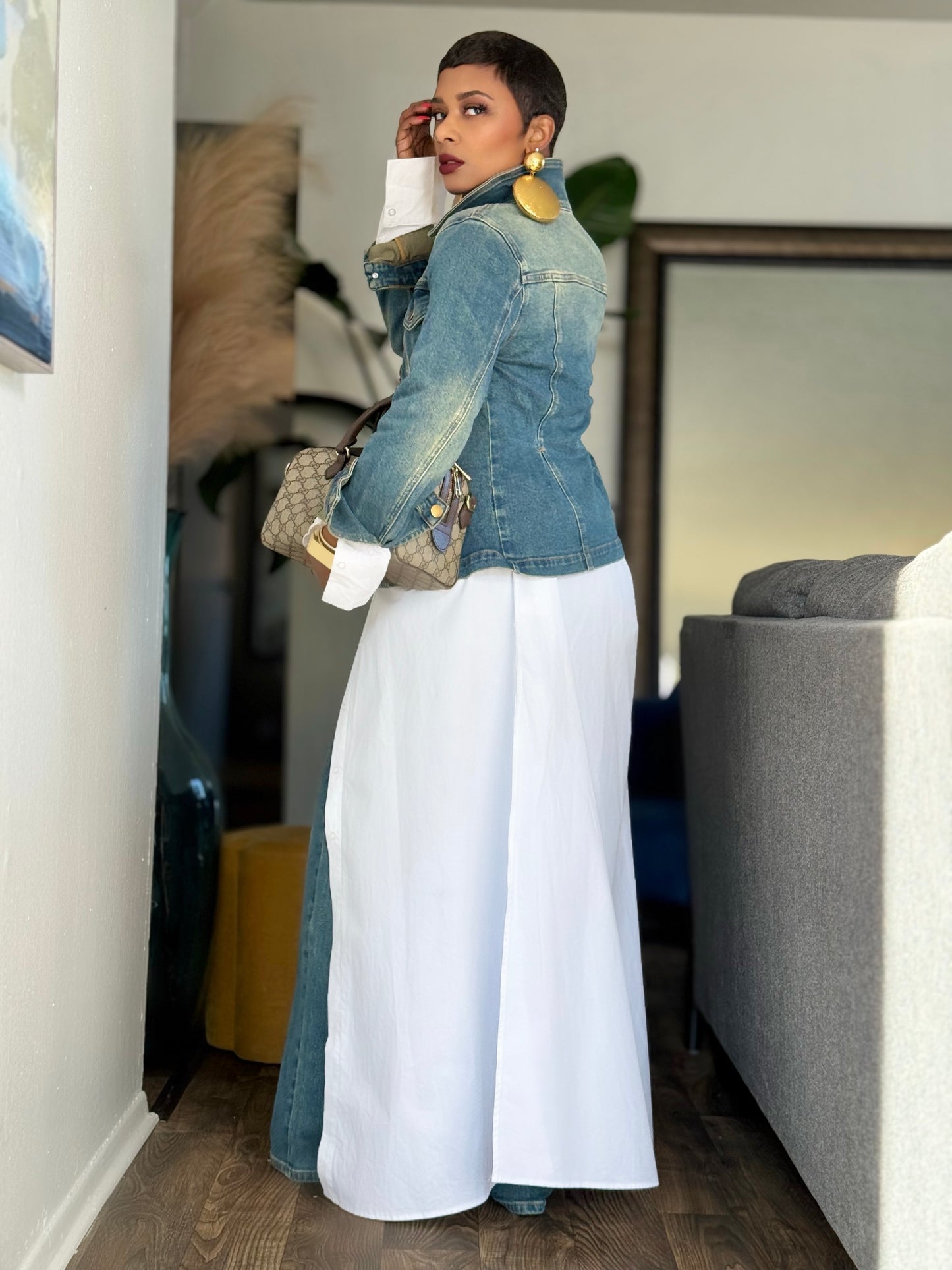 The Belmont White Maxi Shirt (Available in 2X)