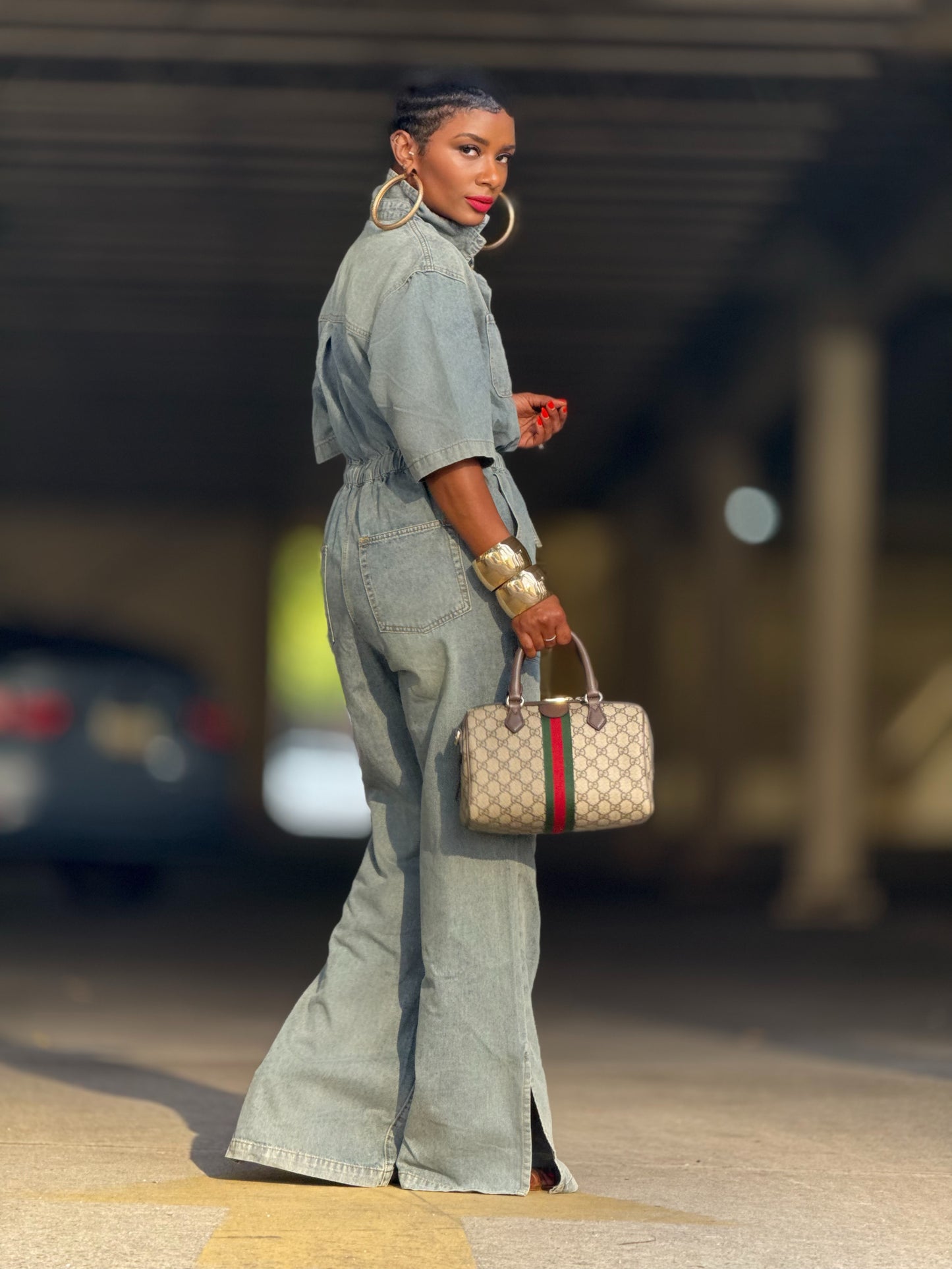 Denim NYFW Jumpsuit (Available in 3X)