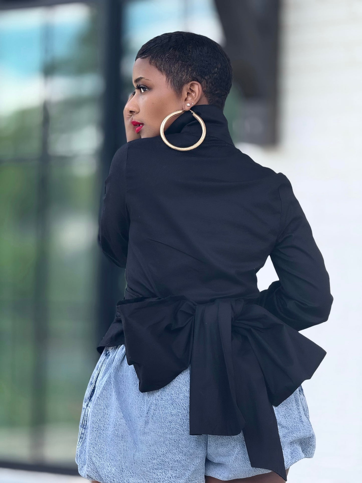 Stella Black Tie Top