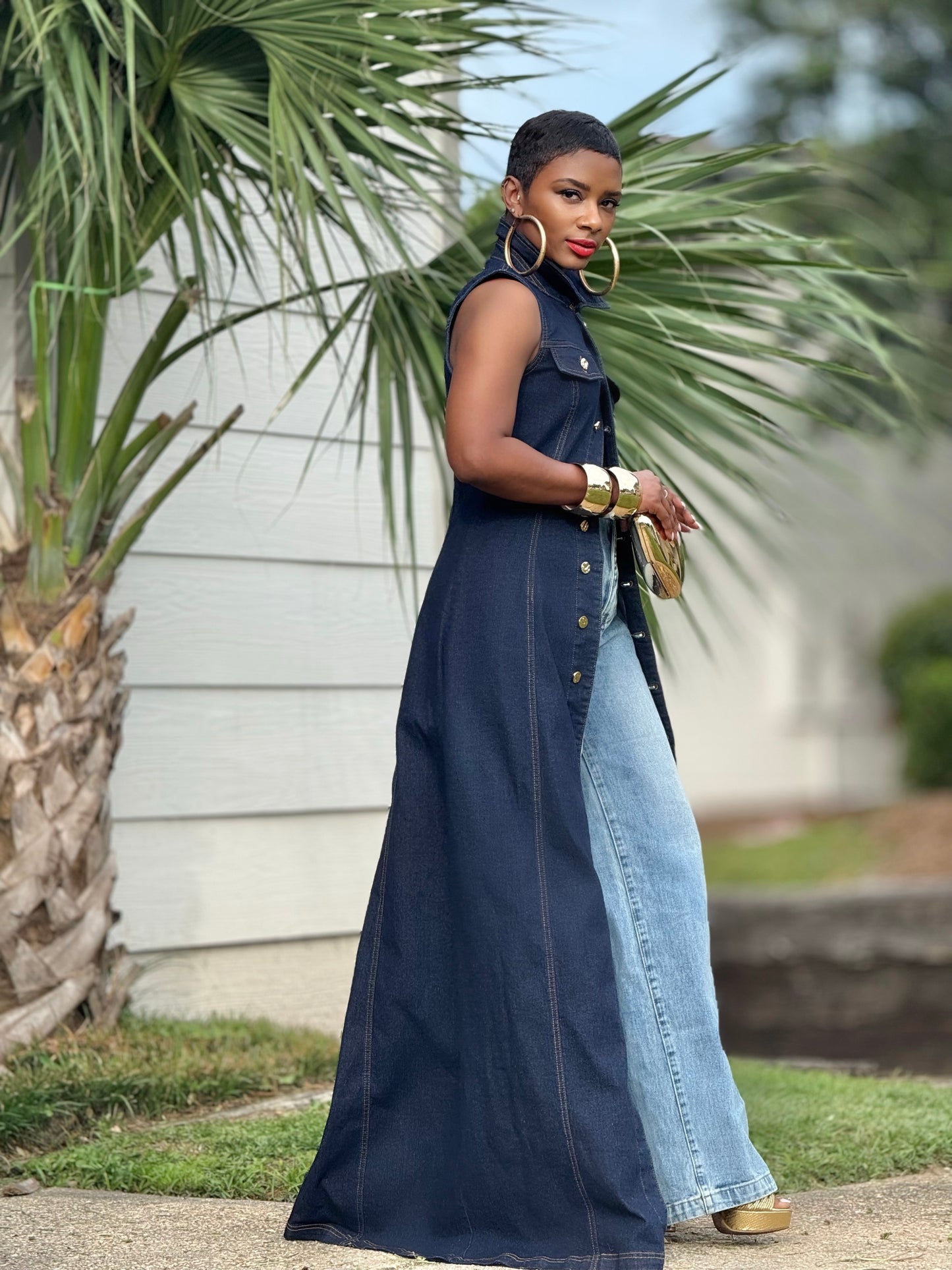 YAS EDIT Krishna Denim Vest Dress (Available in XL)