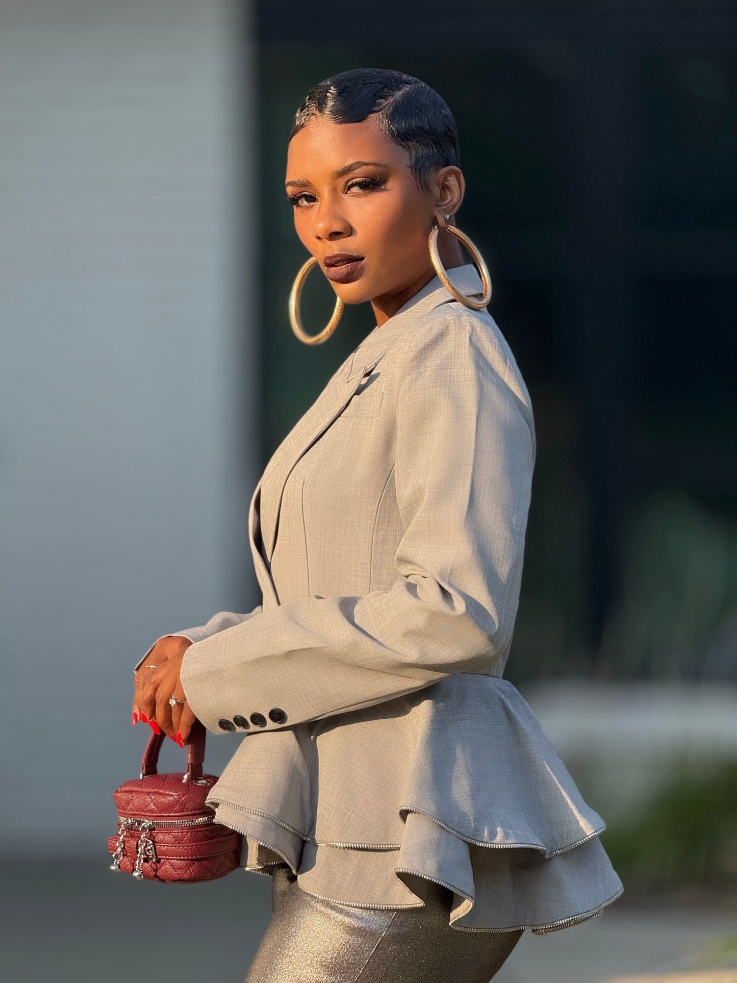 YAS EDIT London Runway in Gray Blazer (Available in XL)