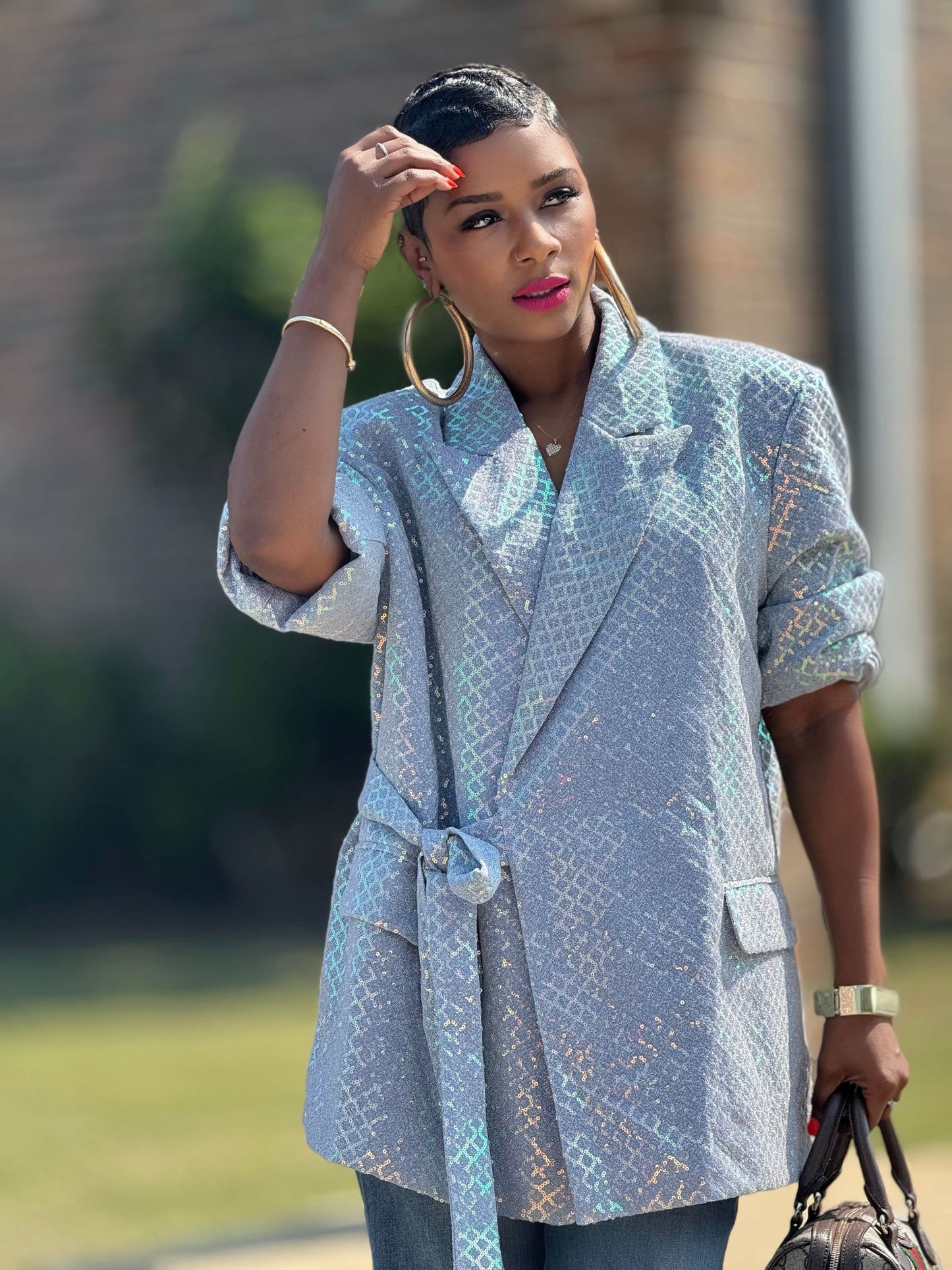 YAS EDIT Icon Sequin Blazer (Available XL)