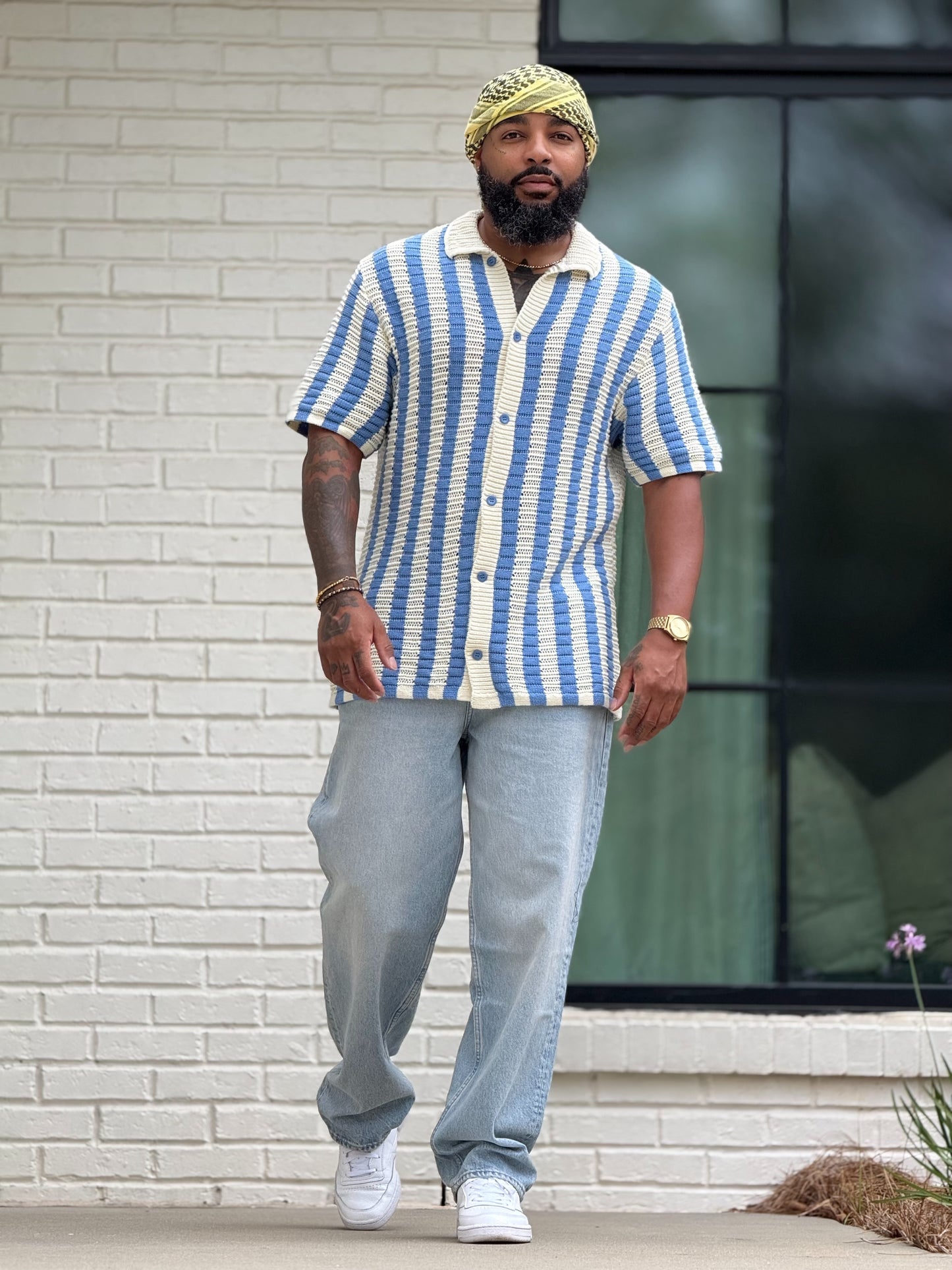 JH Men Barry Blue Knit Top