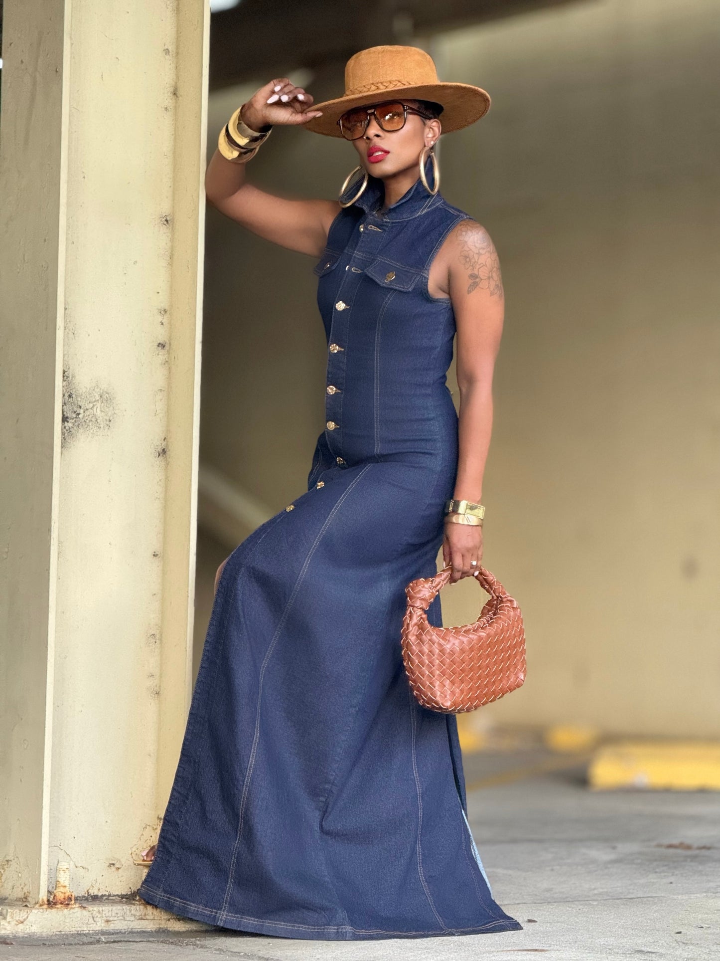 YAS EDIT Krishna Denim Vest Dress (Available in XL)