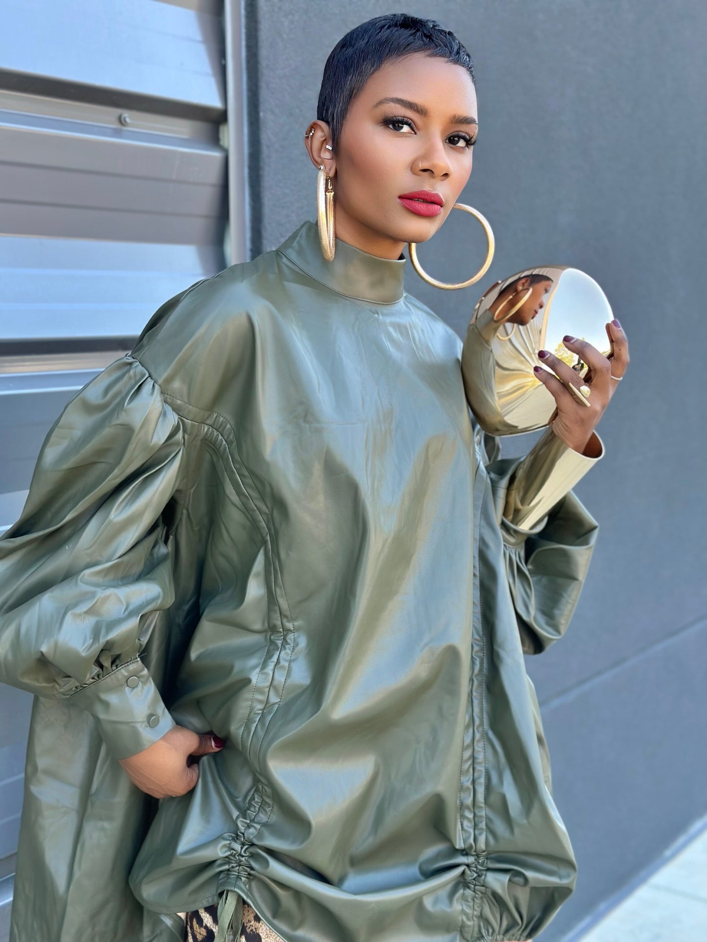 Lyon Olive Vegan Tunic (One size up to 14)