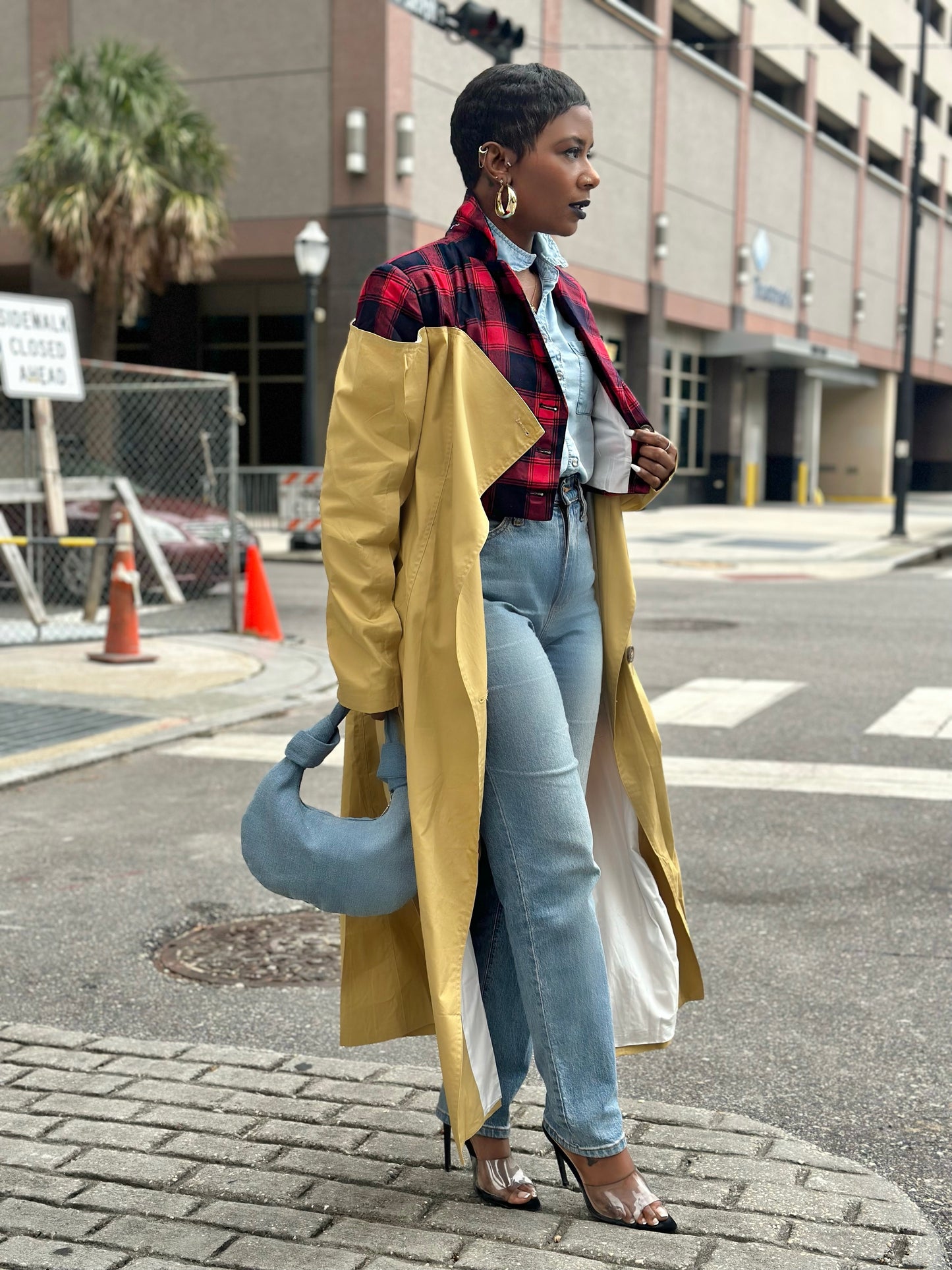 Plaid Trench/Maxi Dress