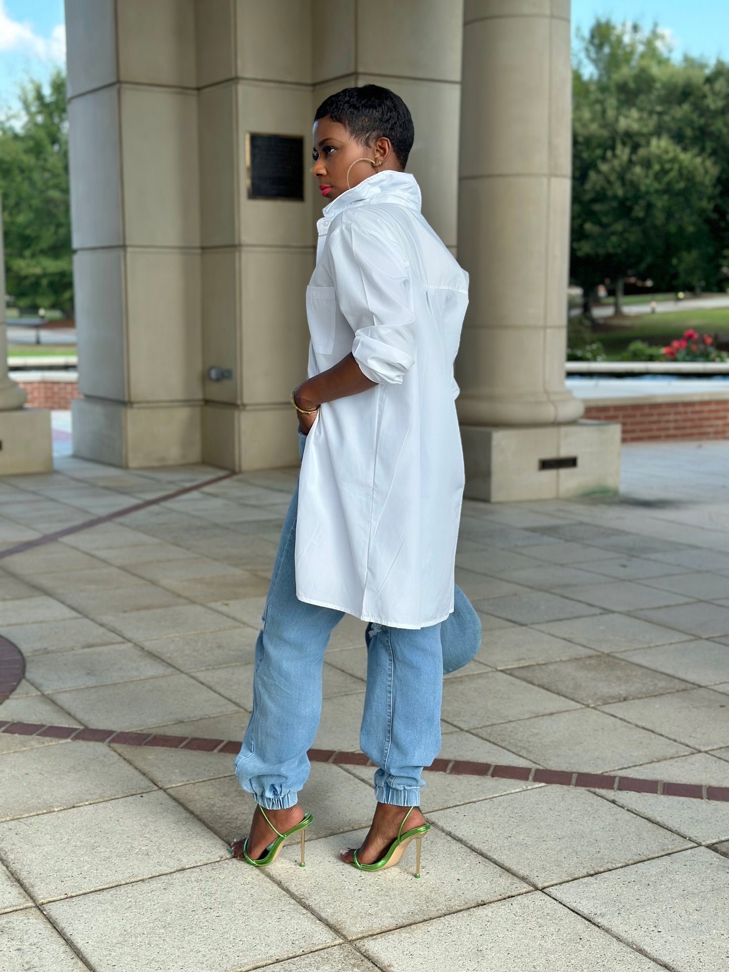 Classic White Button Down Top