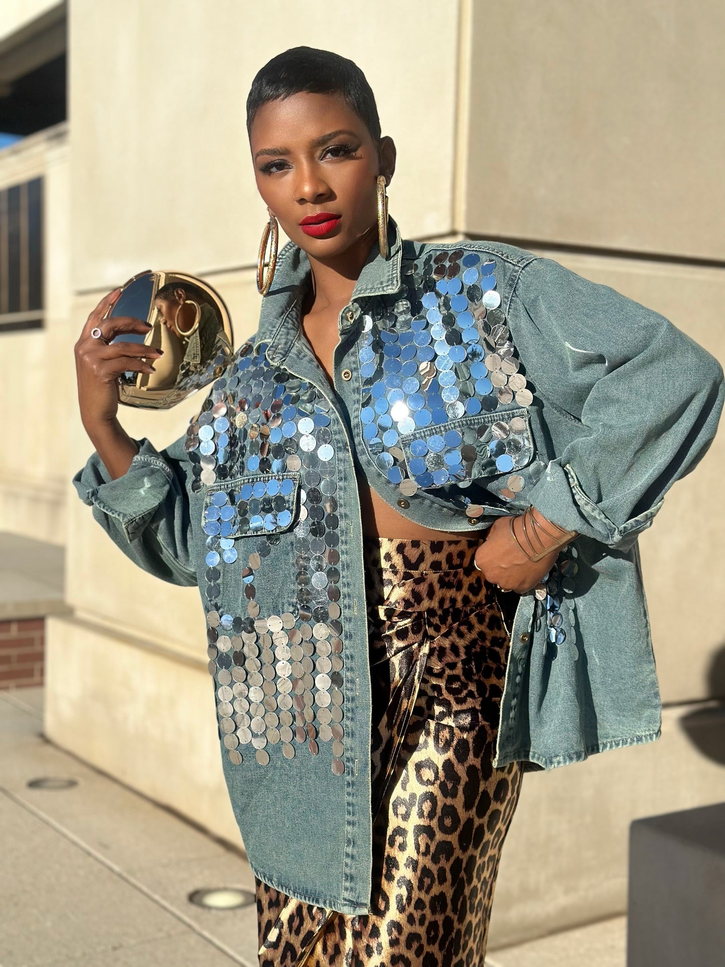 Berkane Denim Top (One size up to a 12/14)