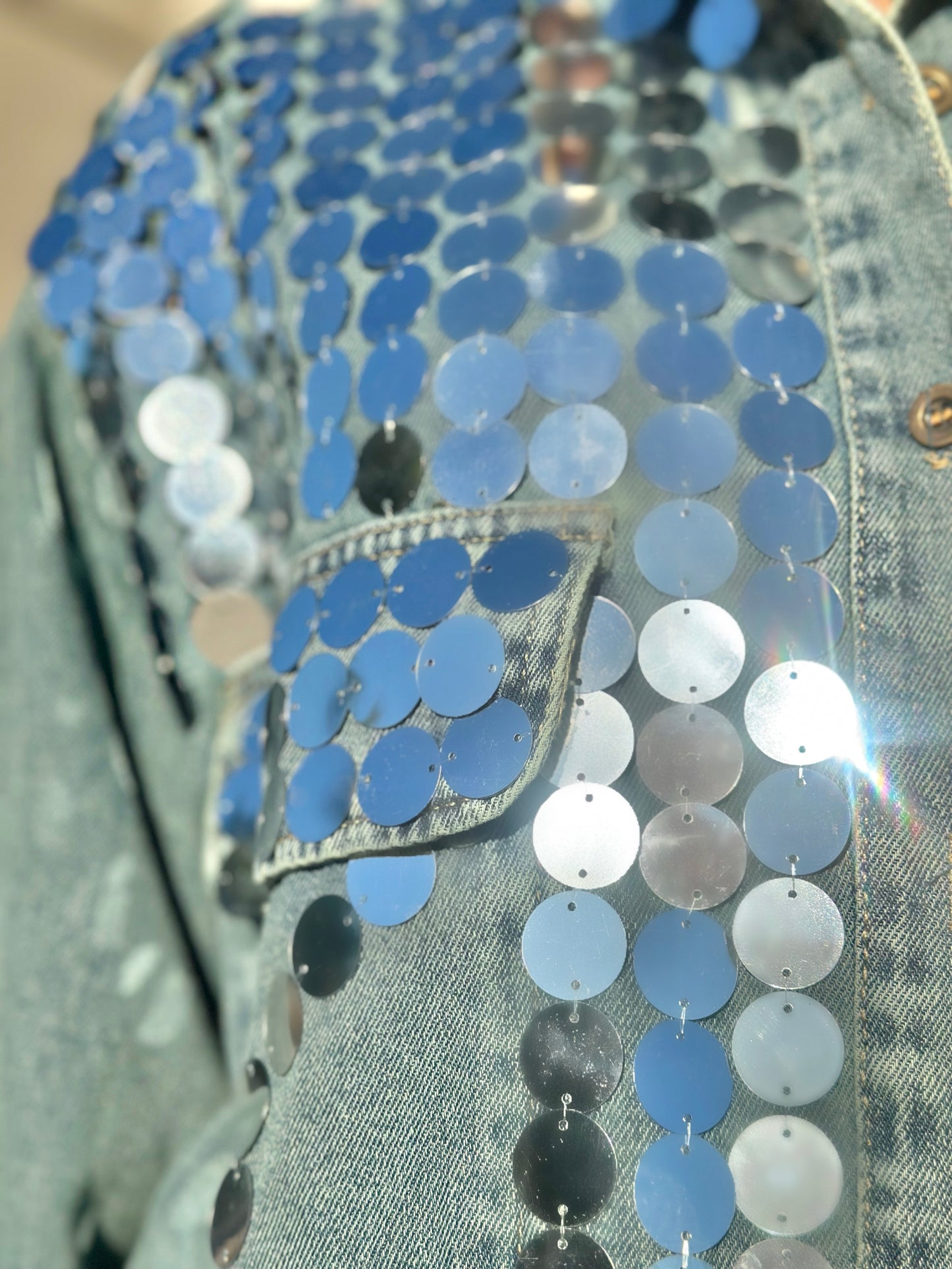 Berkane Denim Top (One size up to a 12/14)