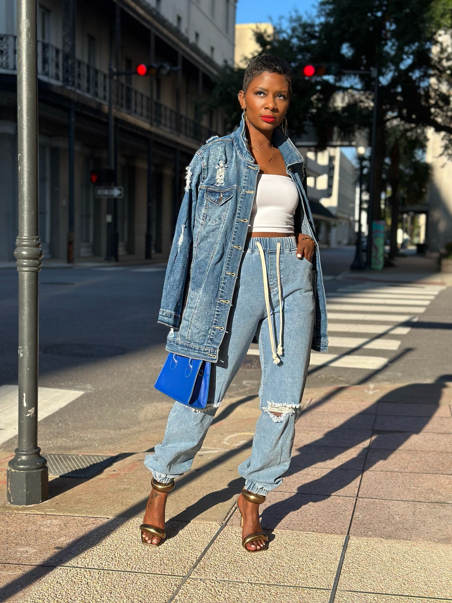 Distressed Denim Jacket