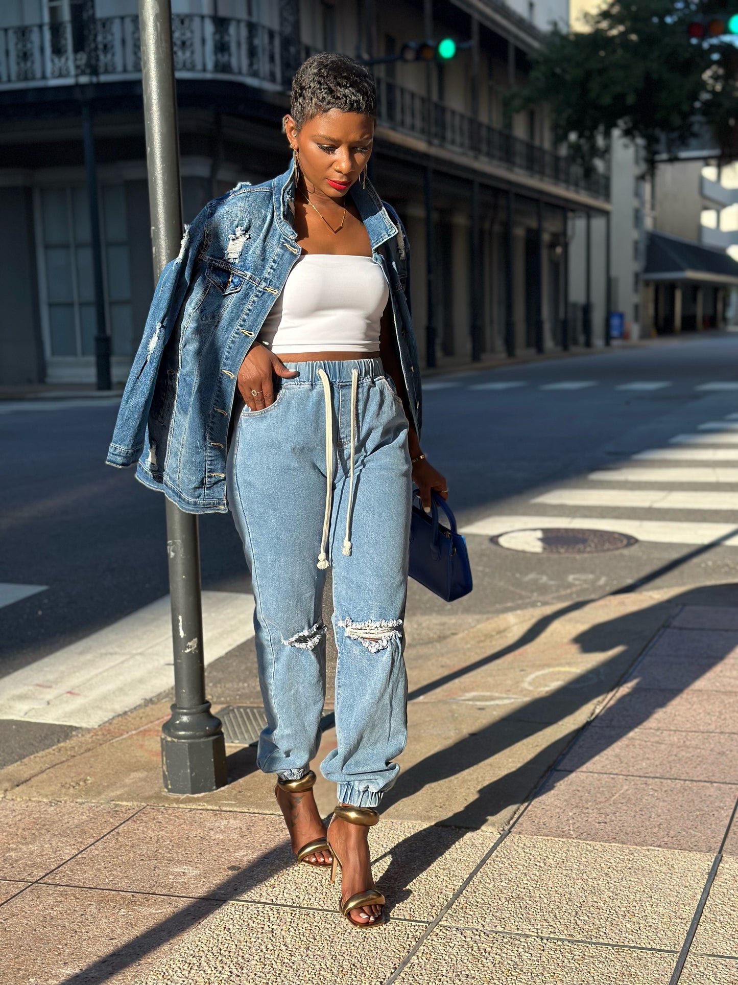 Distressed Denim Jacket