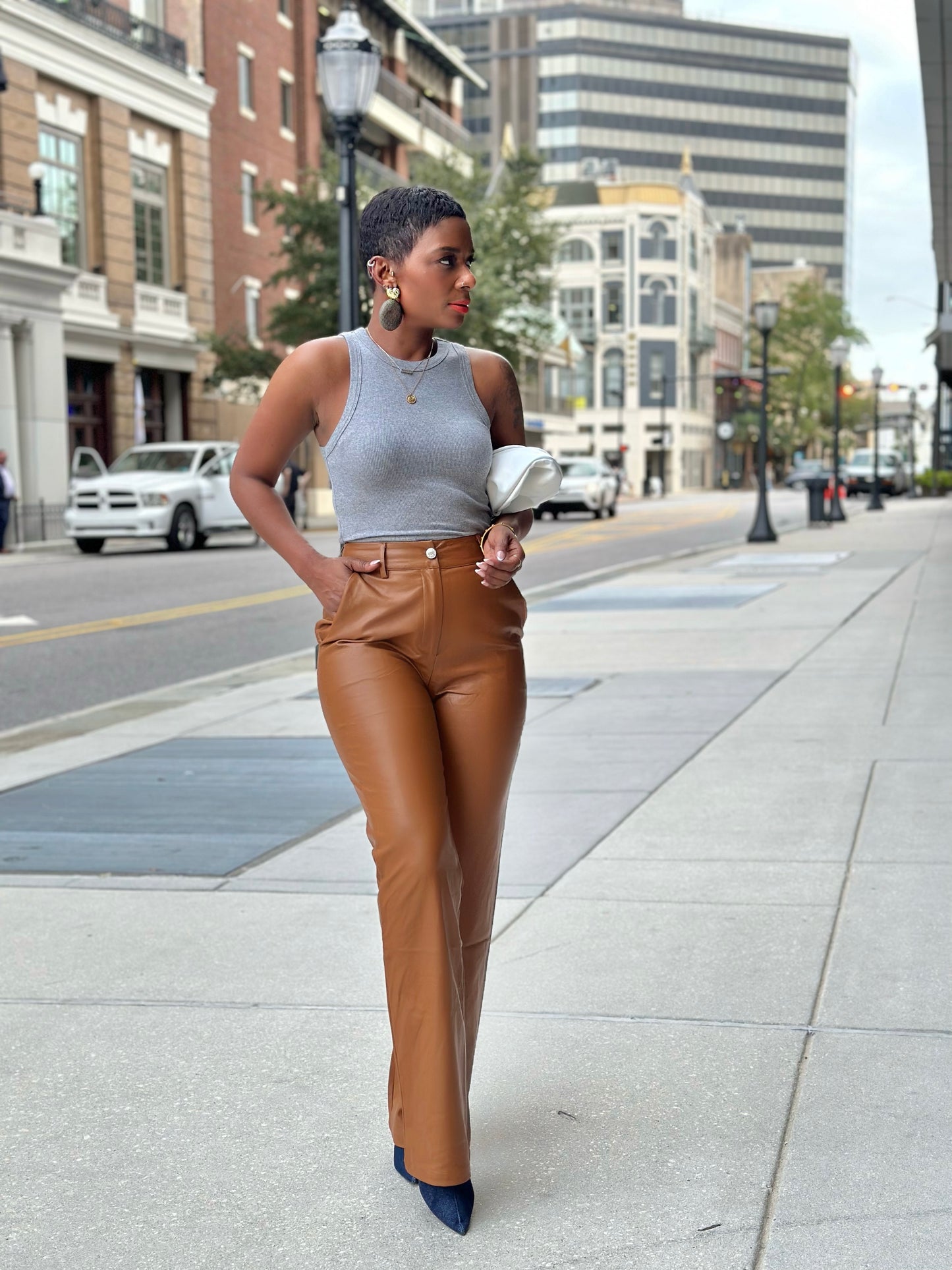 Camel Leather Pant