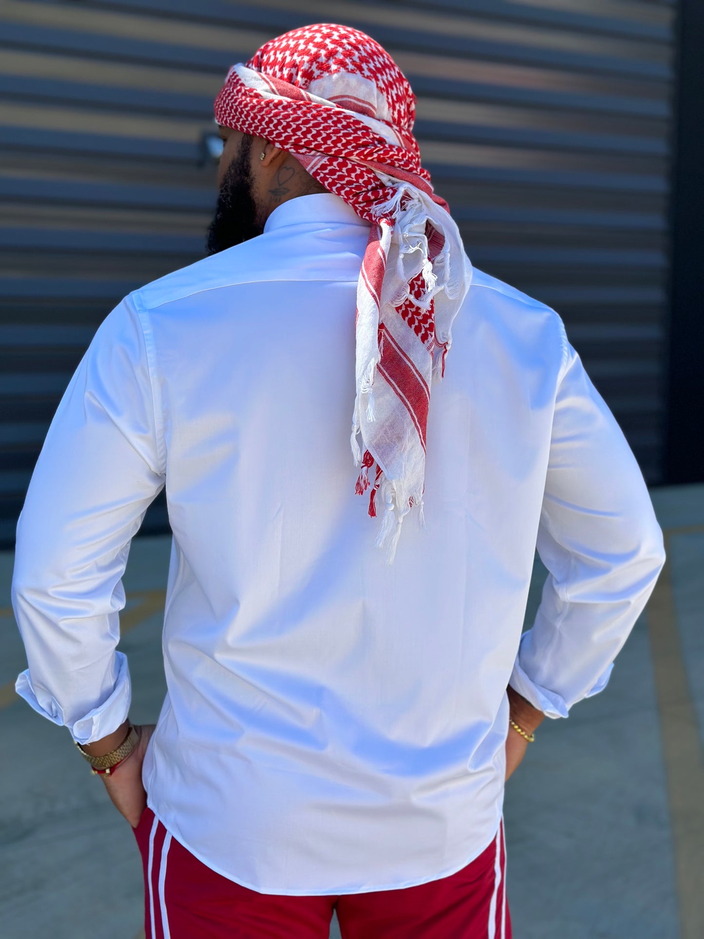 JH Red & White Head Wrap | Review Description & Policies