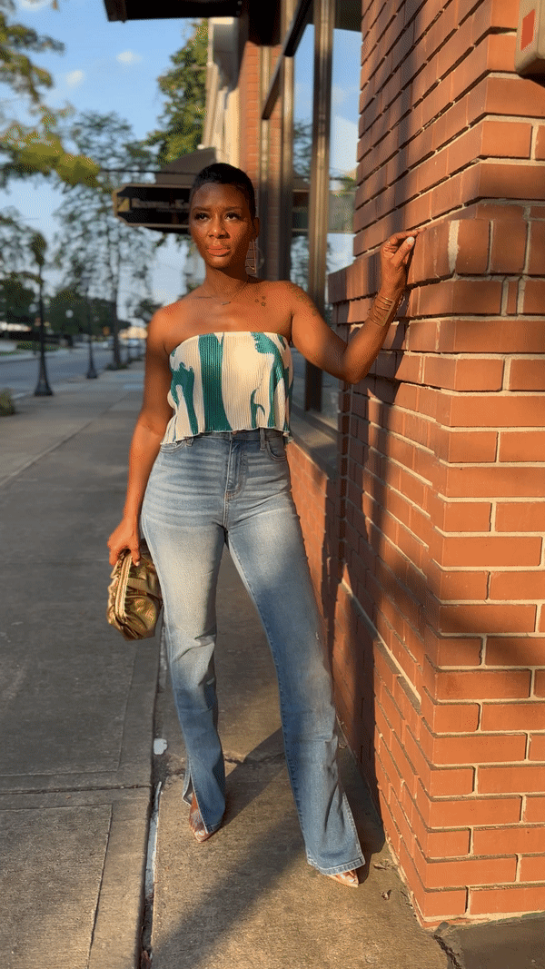 Strapless Green Top
