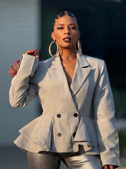 YAS EDIT London Runway in Gray Blazer (Available in XL)