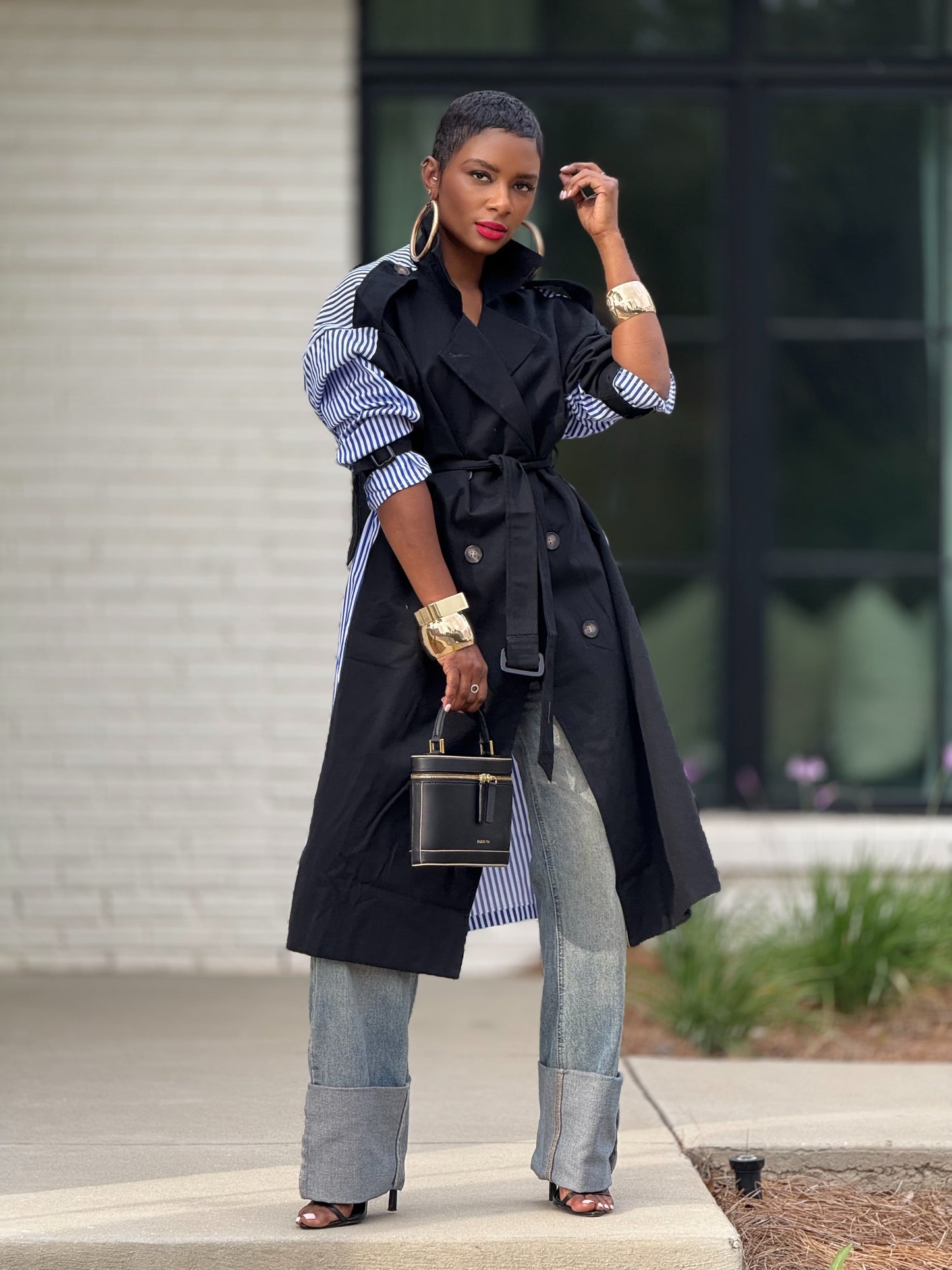 Navy Beverly Trench (One size up to 14)