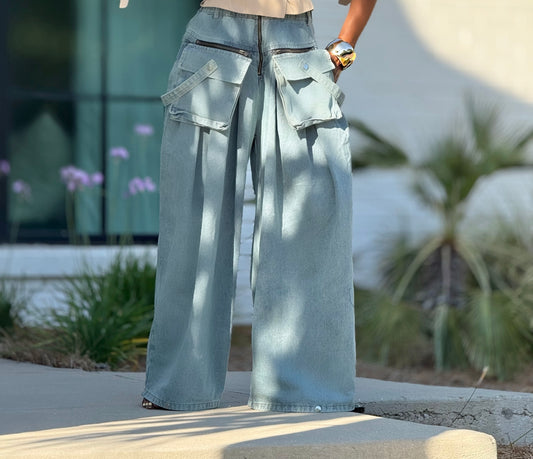 Fancy Denim Pant (Available in XL)