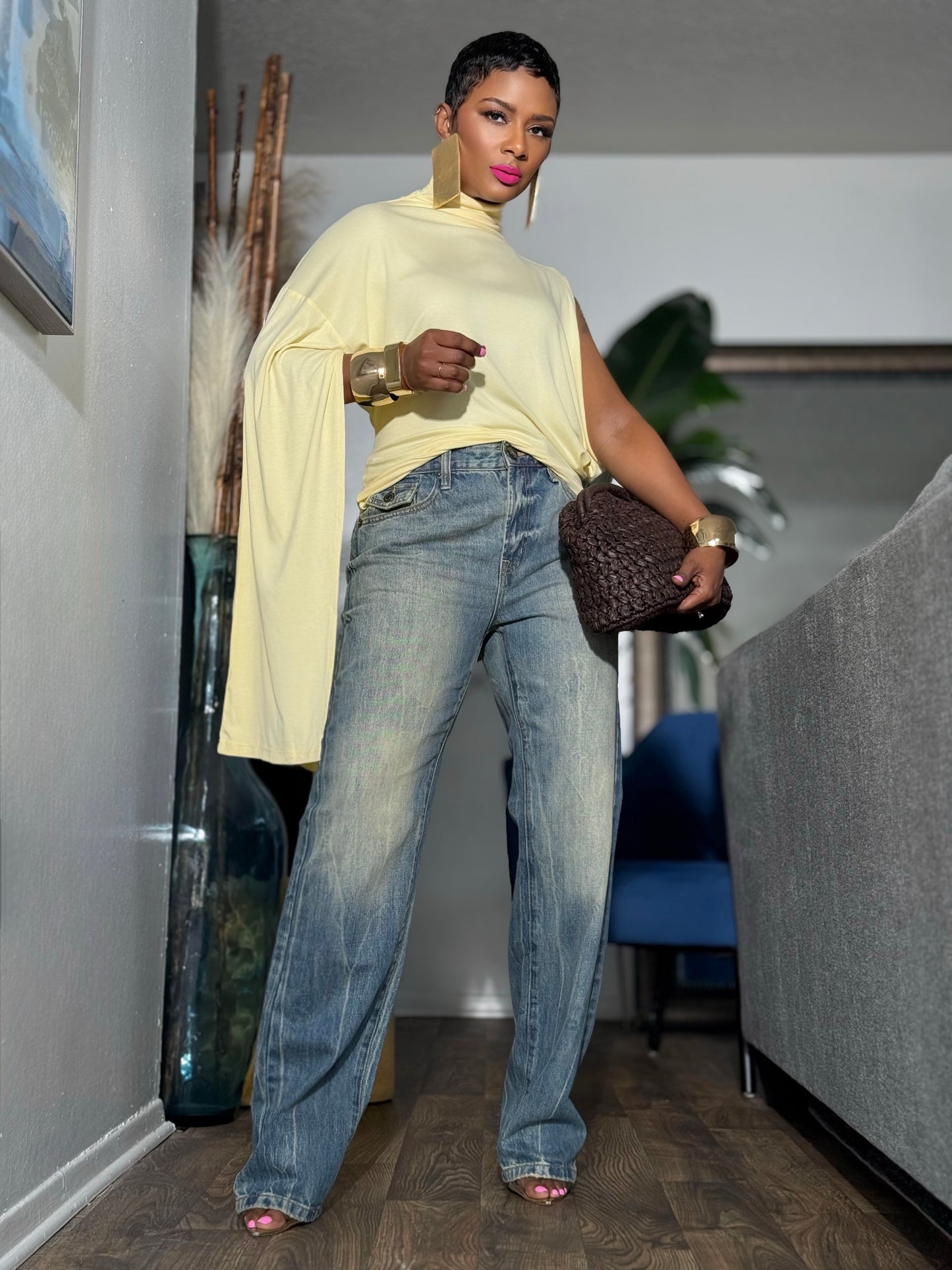 Asha Buttercream Draped Top