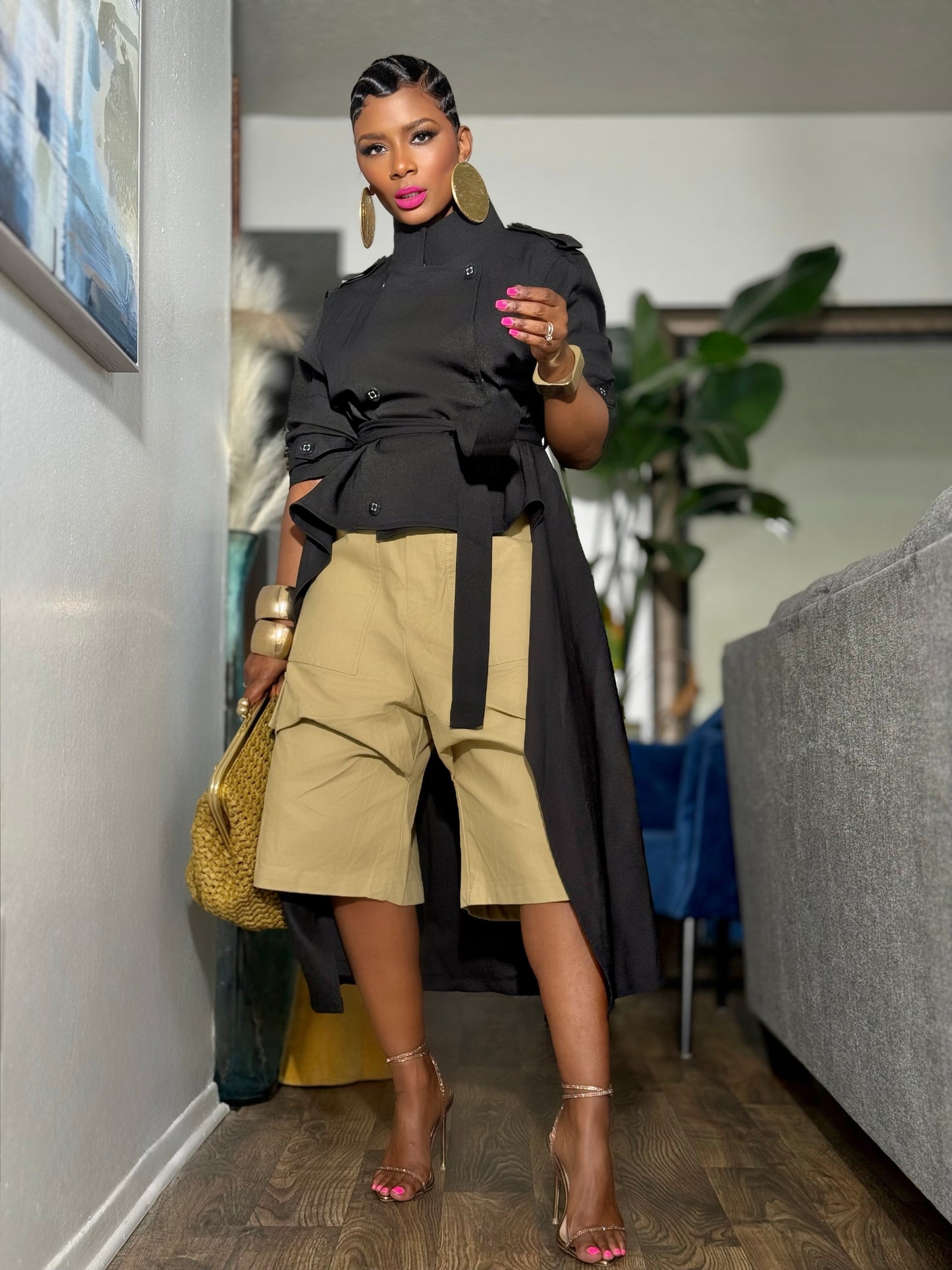 YAS EDIT Calais Black Trench (Available in L/XL)