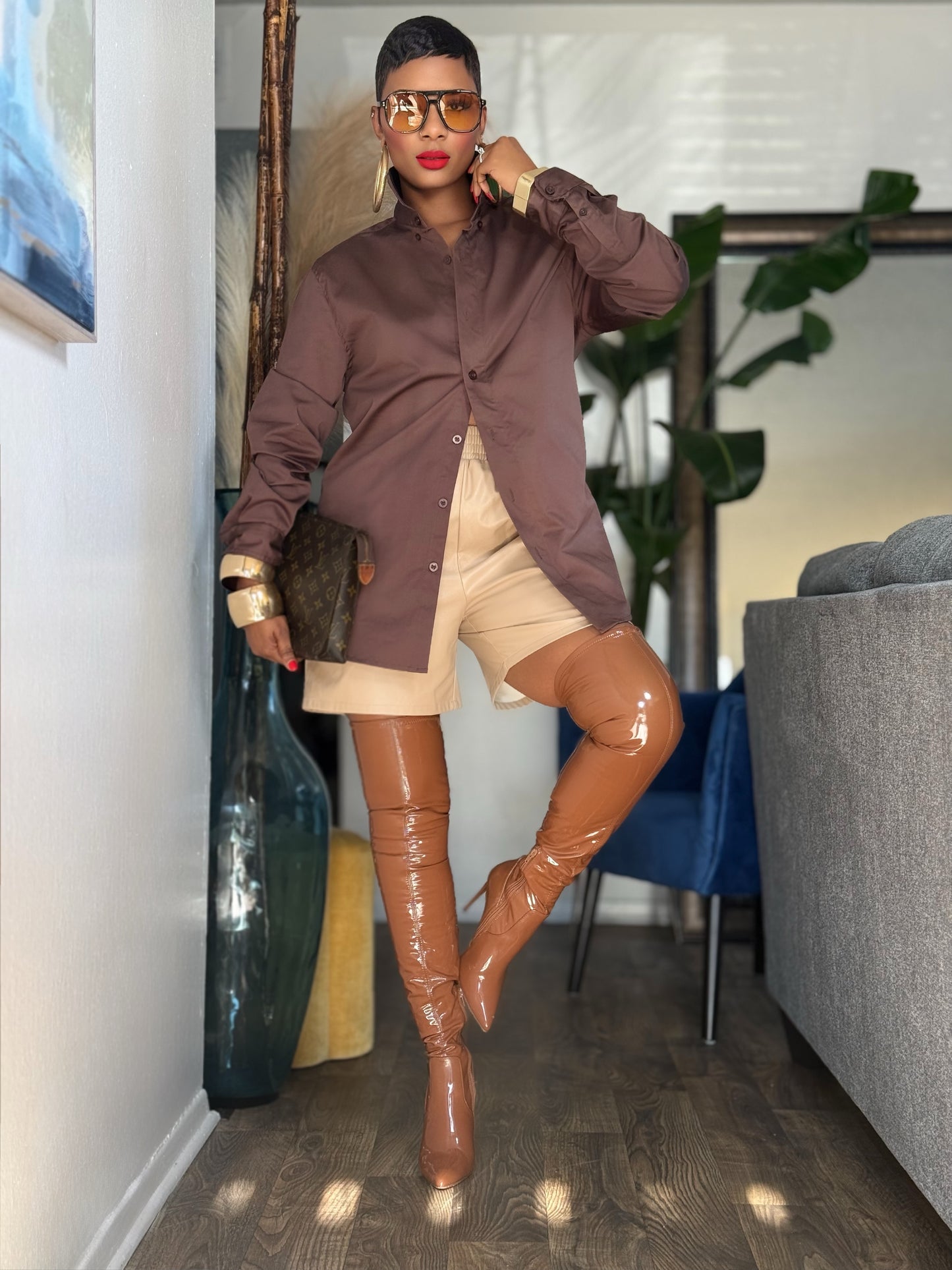 Ravenna Chocolate Classic Top (Available in 3X)