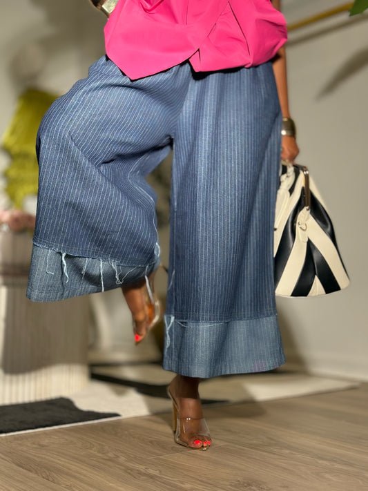 Isla STRIPED Denim Culottes (One size up to 14)