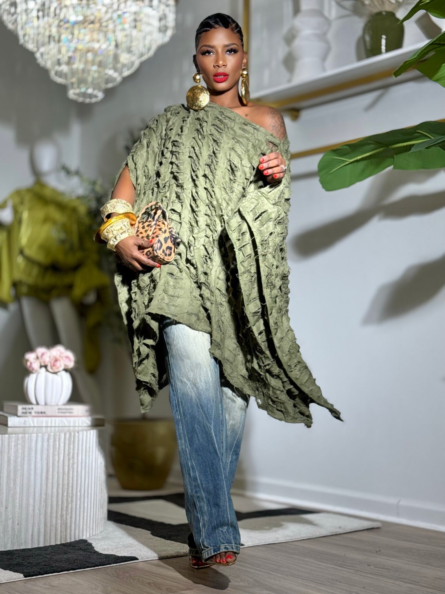 Dulwich Olive Top (One size up to 16)