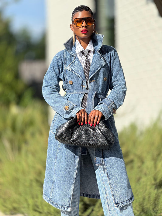 The Runway Double-Breast Denim Trench (Available in XL)