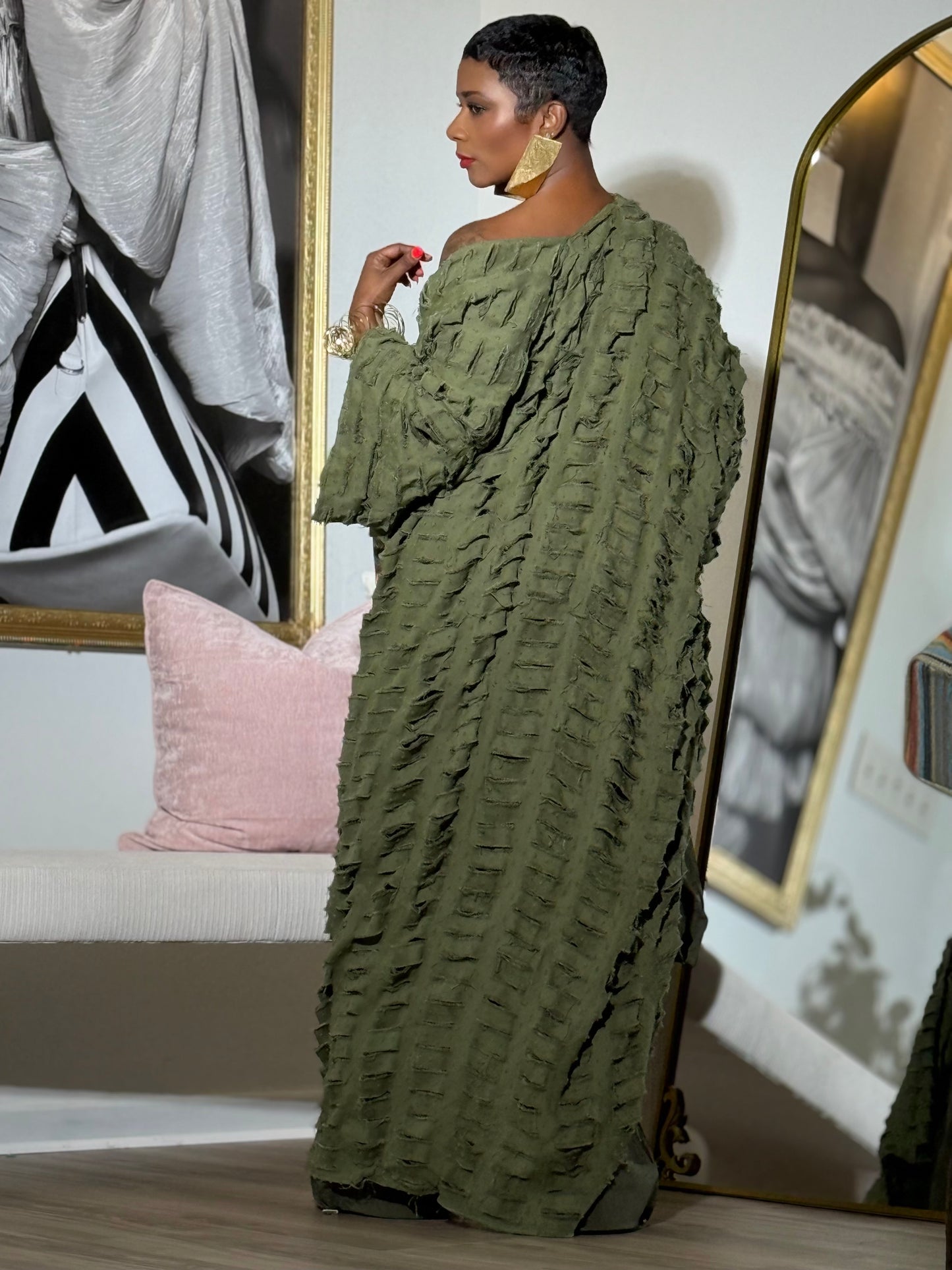NOBU Olive Denim Duster (One size up to 14)