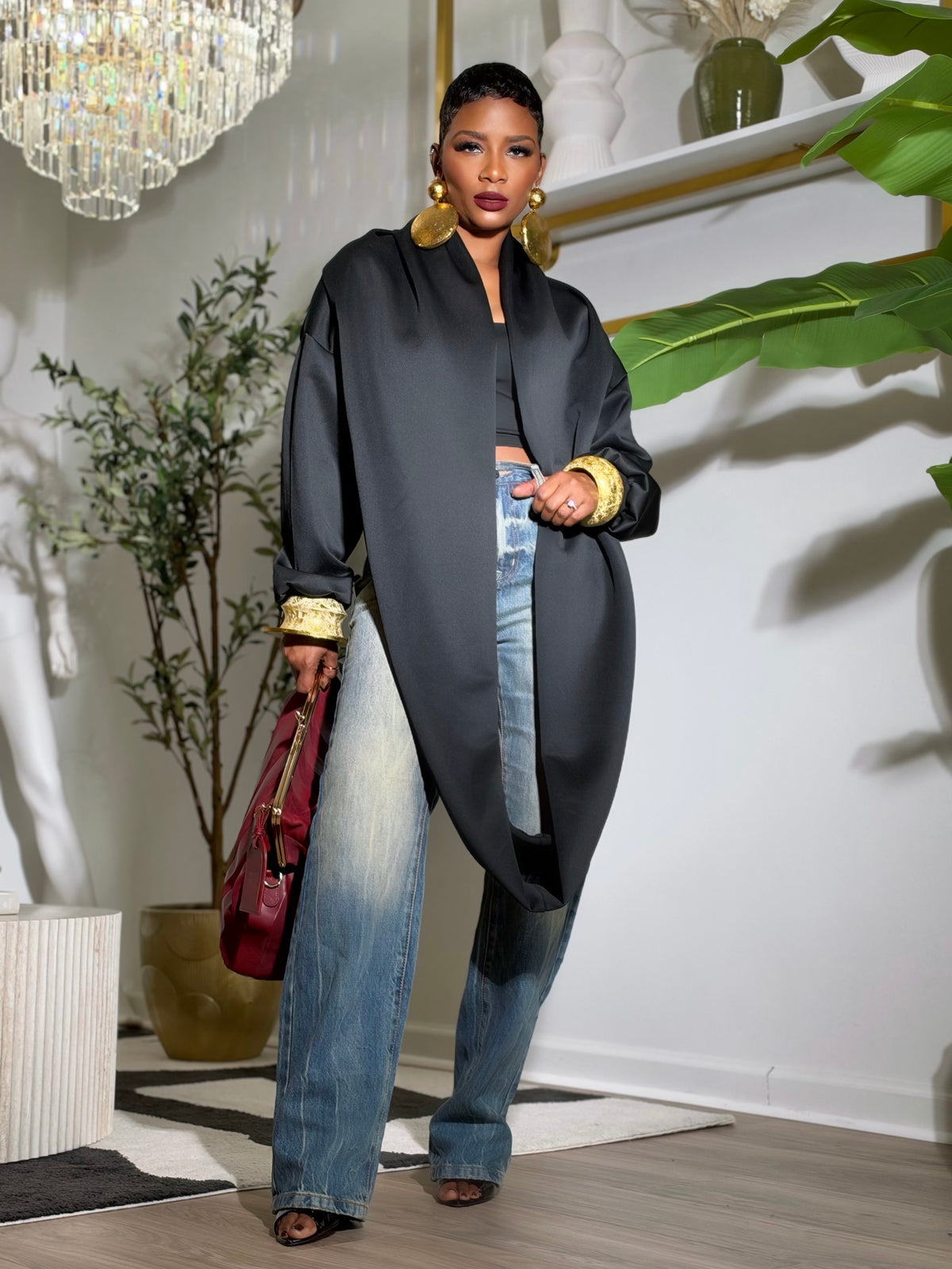 Kensington BLACK Drape Top (Available in XL)
