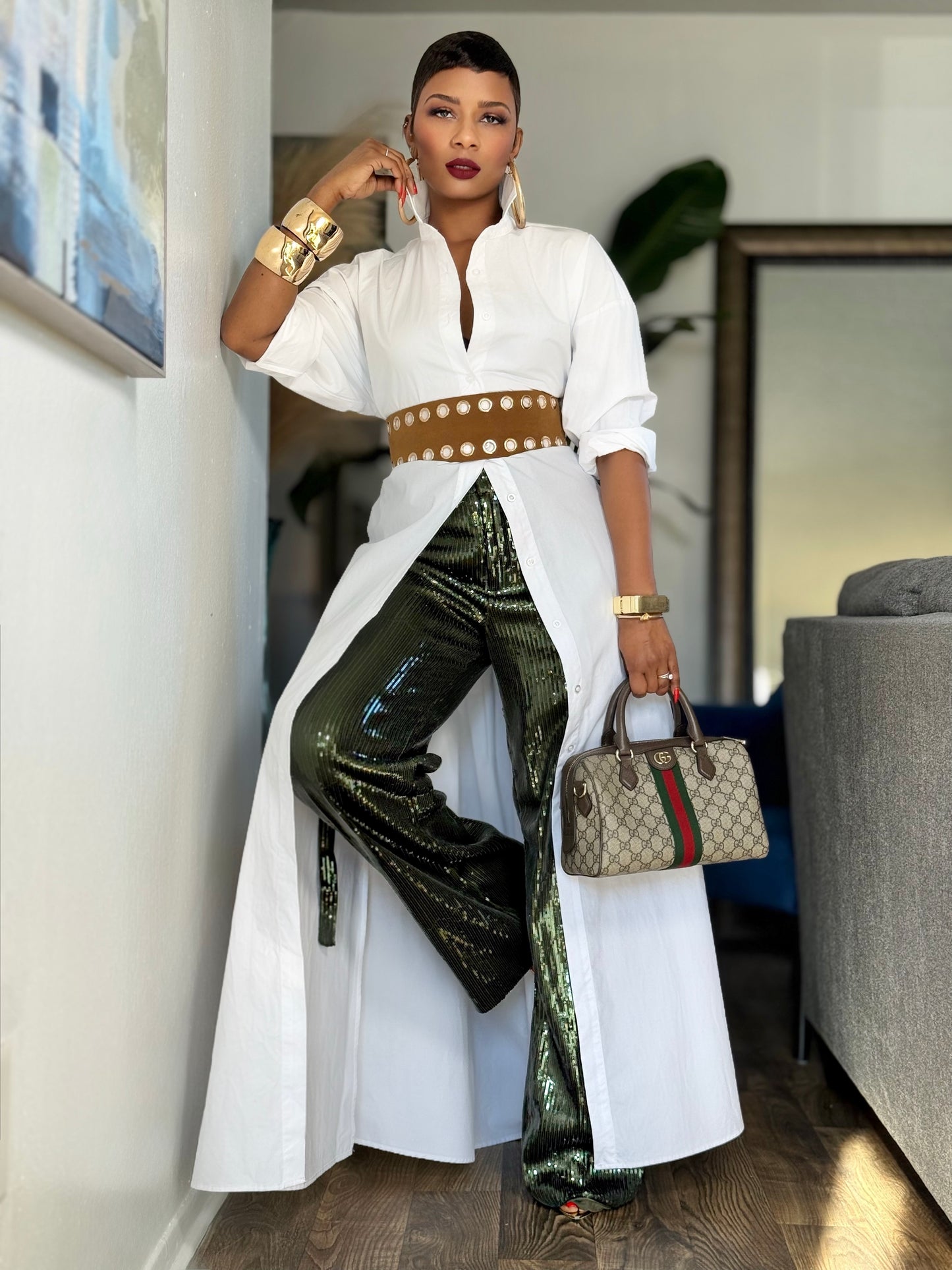 The Belmont White Maxi Shirt (Available in 2X)