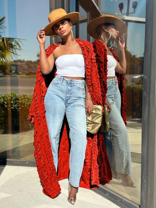 NOBU Sunset Rouge Denim Duster (One size up to 16)