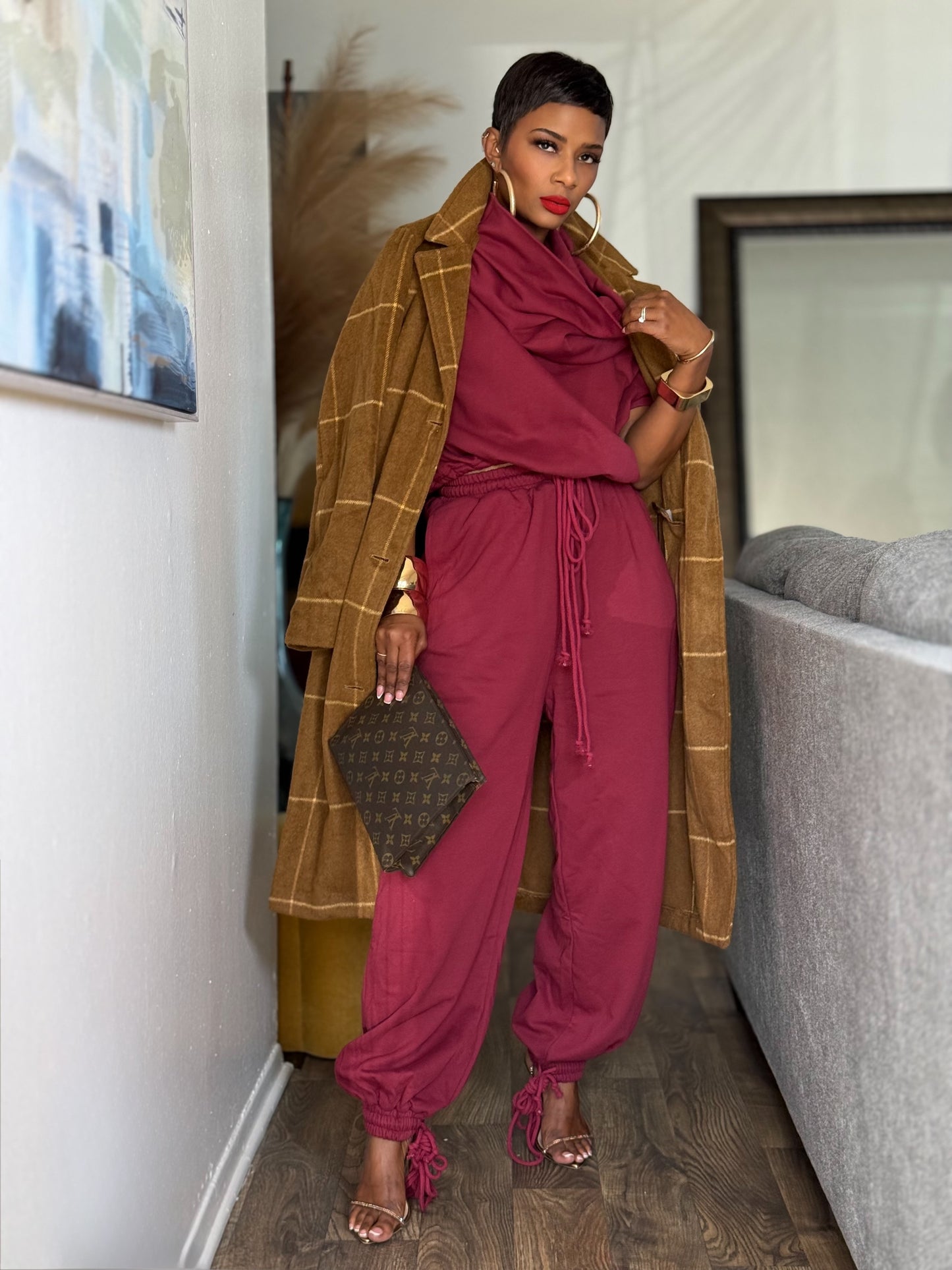 Gilded Grid Coat (Available in 3X)