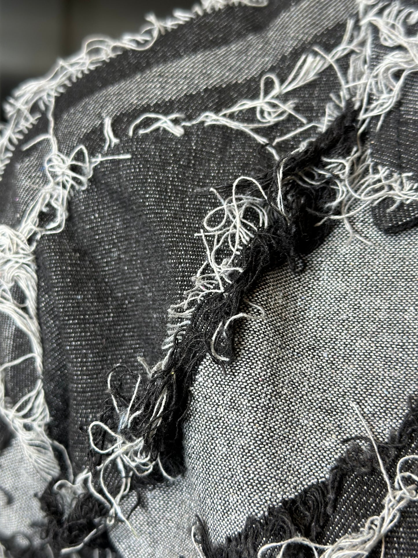 Black Distressed Denim Shirt