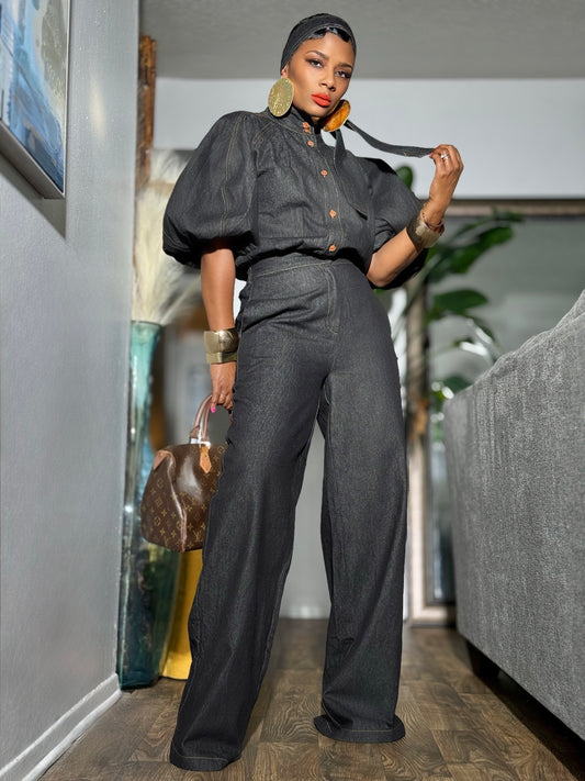YAS EDIT Windsor Denim Jumpsuit (Available in XL)