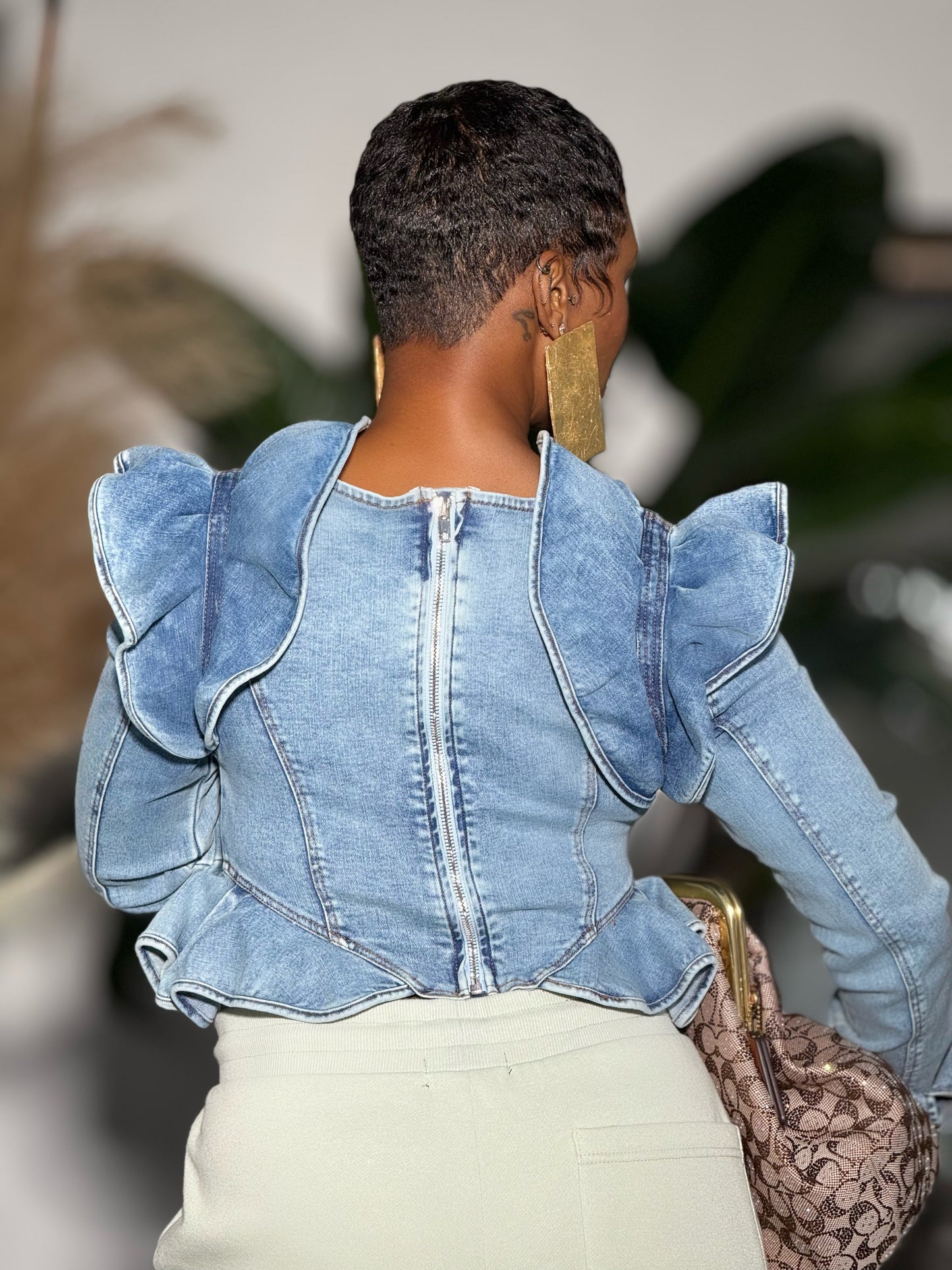 Knightsbridge Denim Ruffle Top