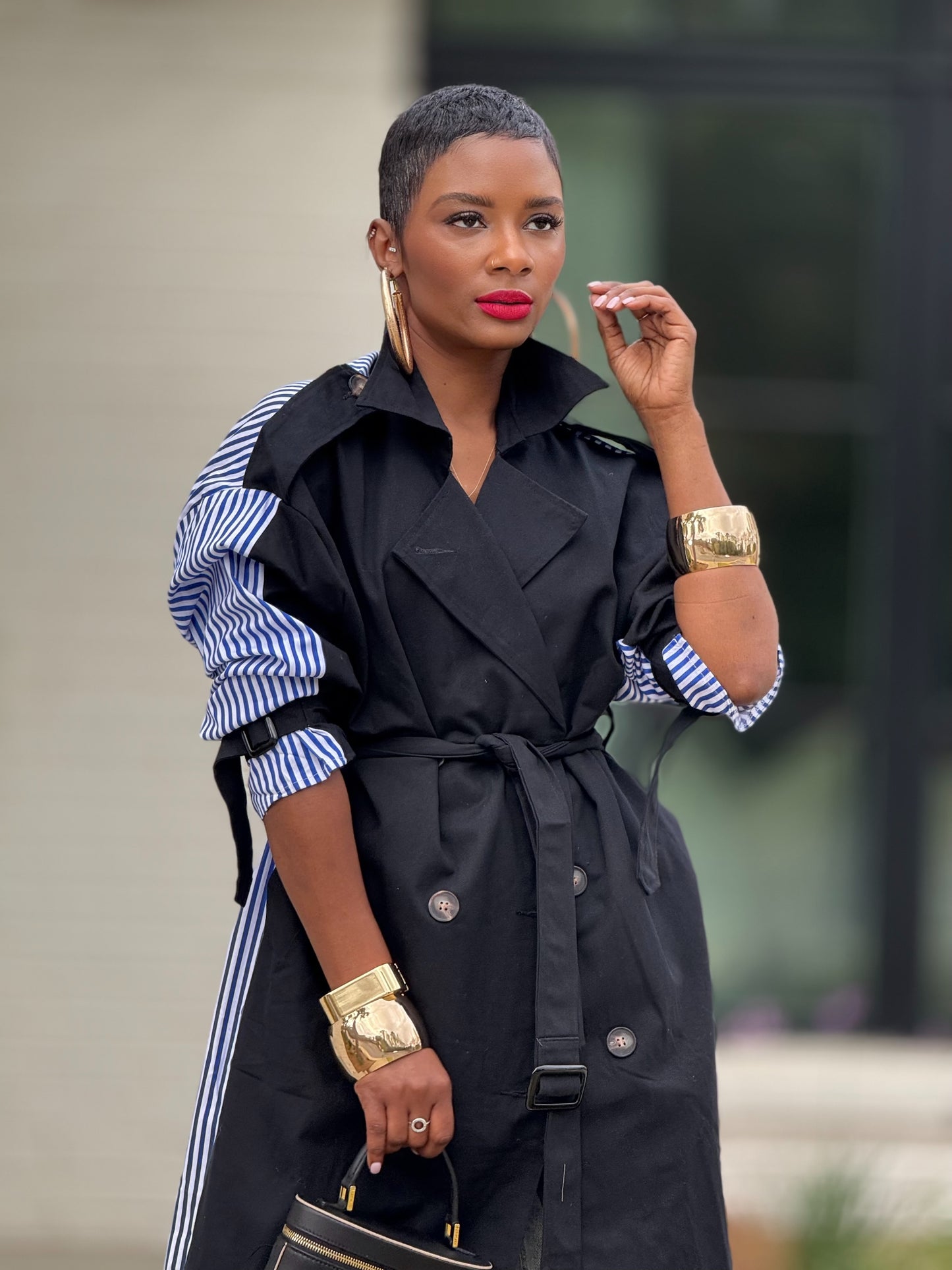Navy Beverly Trench (One size up to 14)